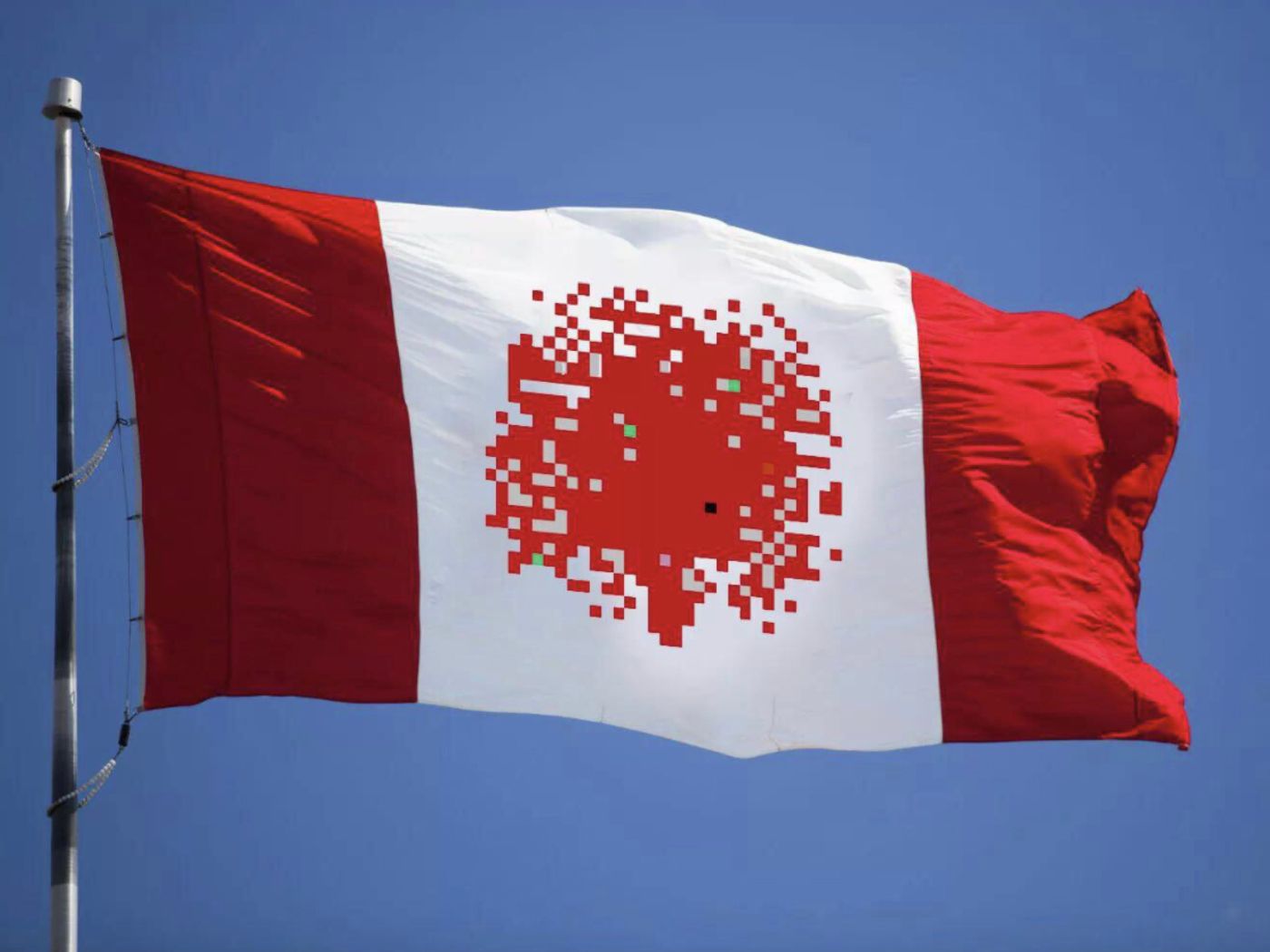 Problemas con la hoja de la bandera canadiense.