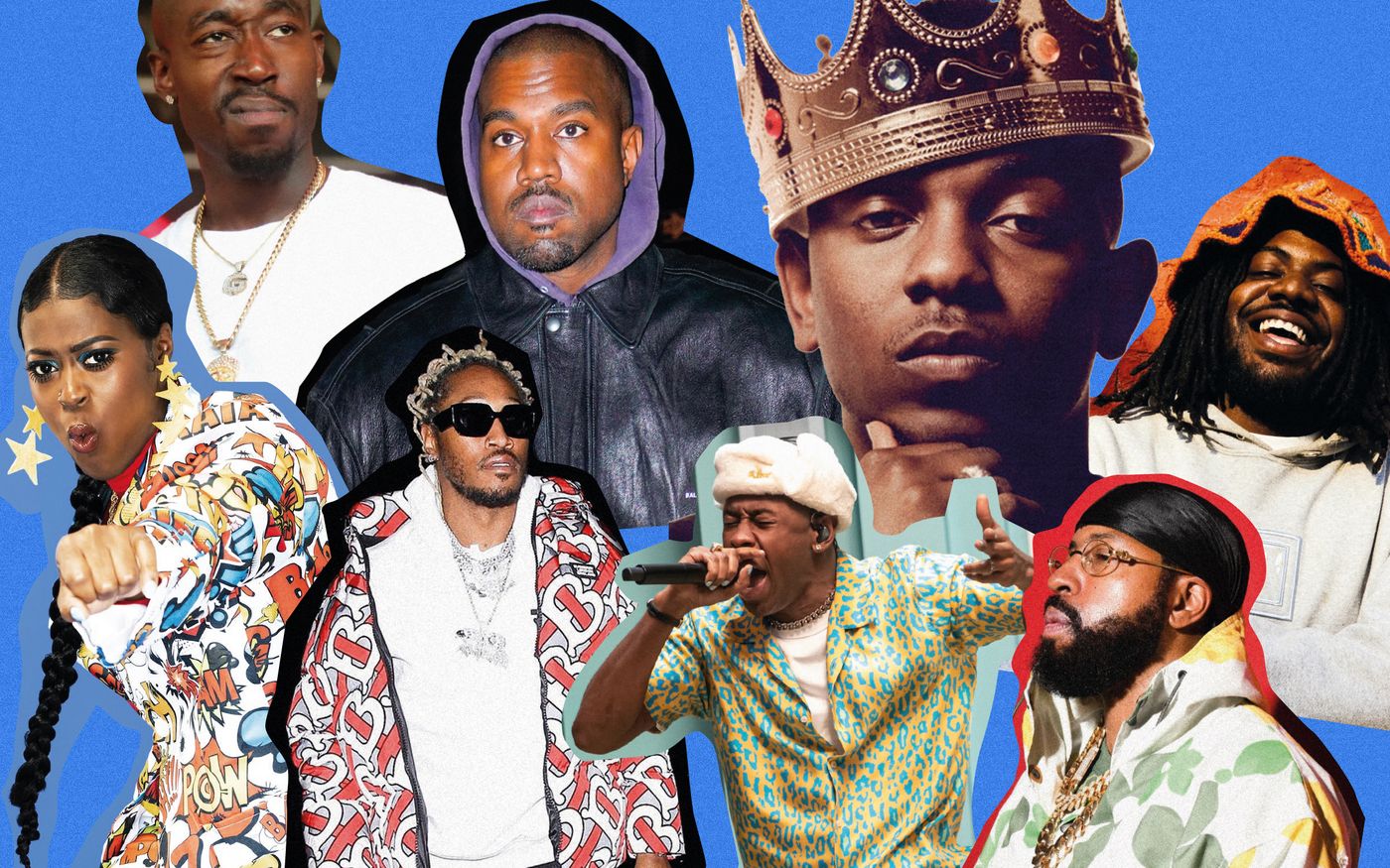 Tierra Whack, Freddie Gibbs, Future, Kanye West, Tyler, The Creator, Kendrick Lamar, Roc Marciano y MIKE. 