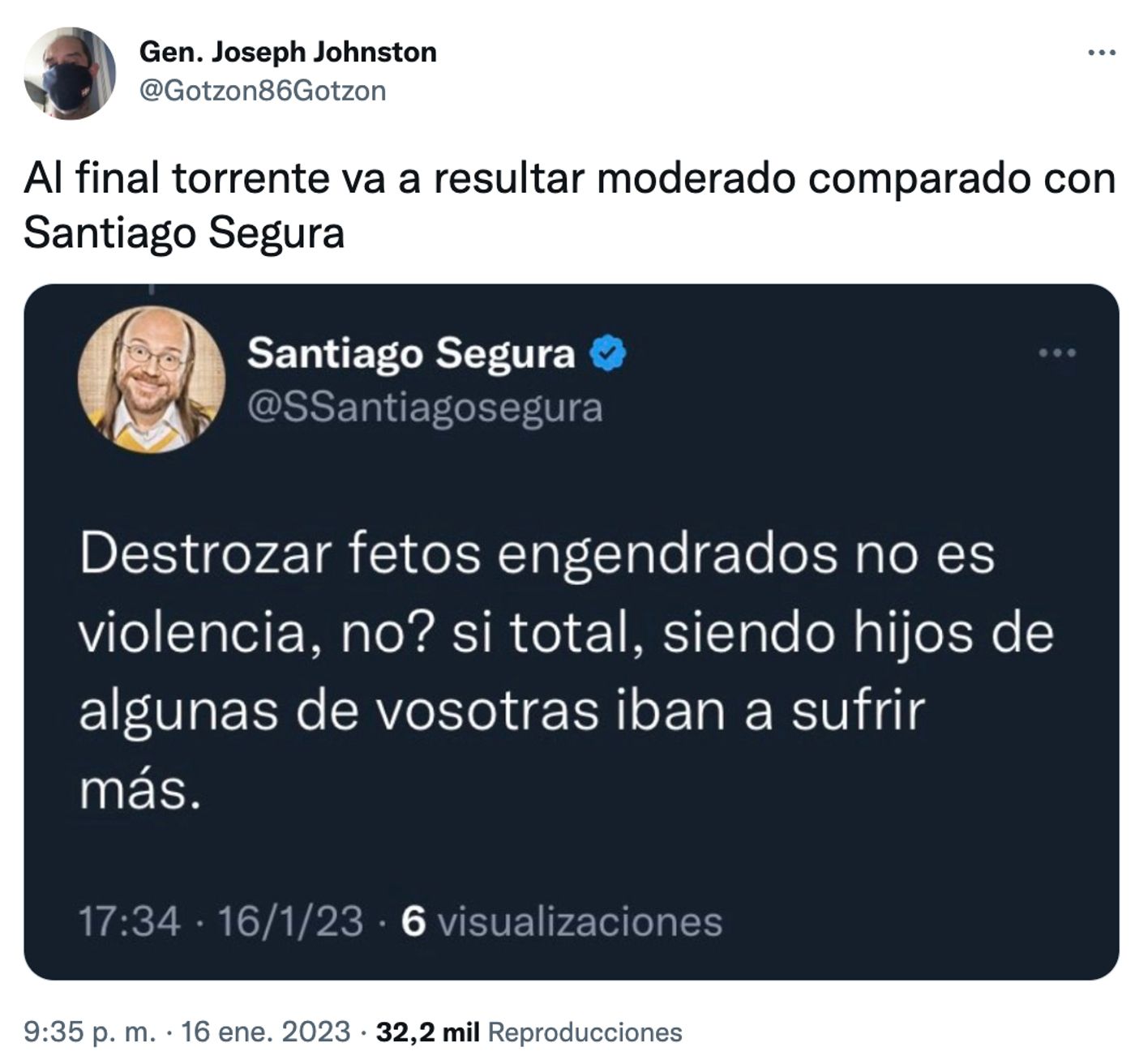 Torrente por persona interpuesta: es fake, tranquilos. <a href="https://twitter.com/Gotzon86Gotzon/status/1615085377467088896" target="_blank"> Ver tuit </a>