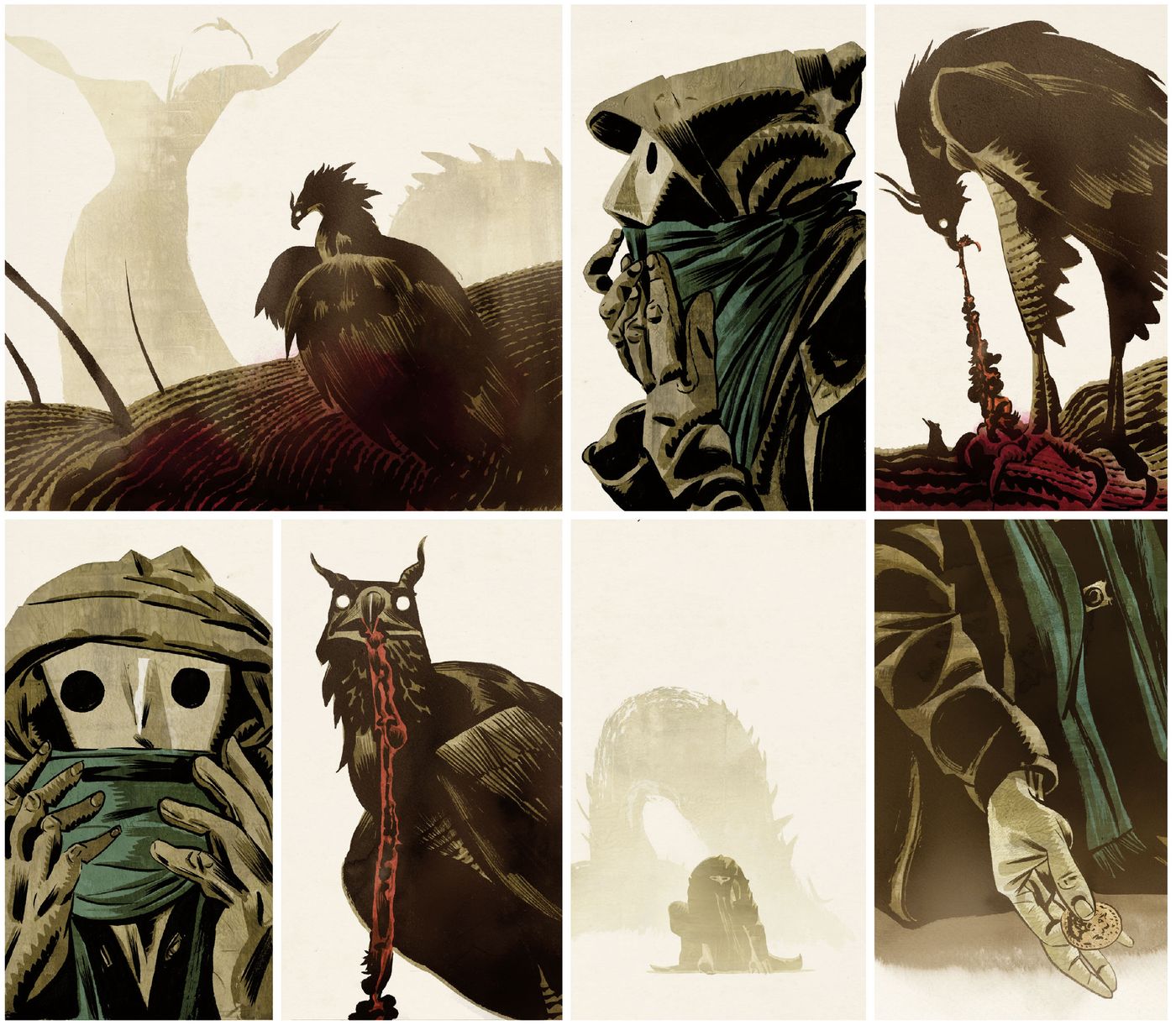El arte de la secuencia gráfica. Ilustración: Raptor™ & © 2021 Dave McKean