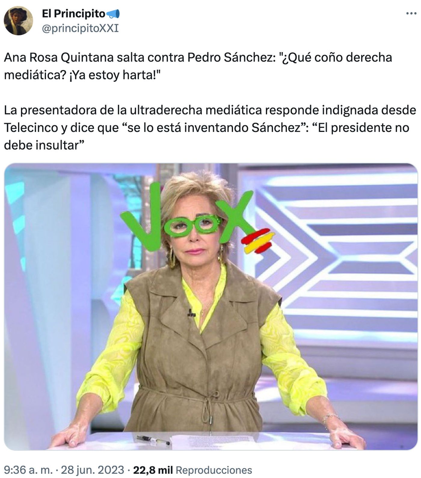 Modelo de gafas conjuntadas con la percha.<a href="https://twitter.com/principitoXXI/status/1673958626283737091" target="_blank"> Ver tuit </a>