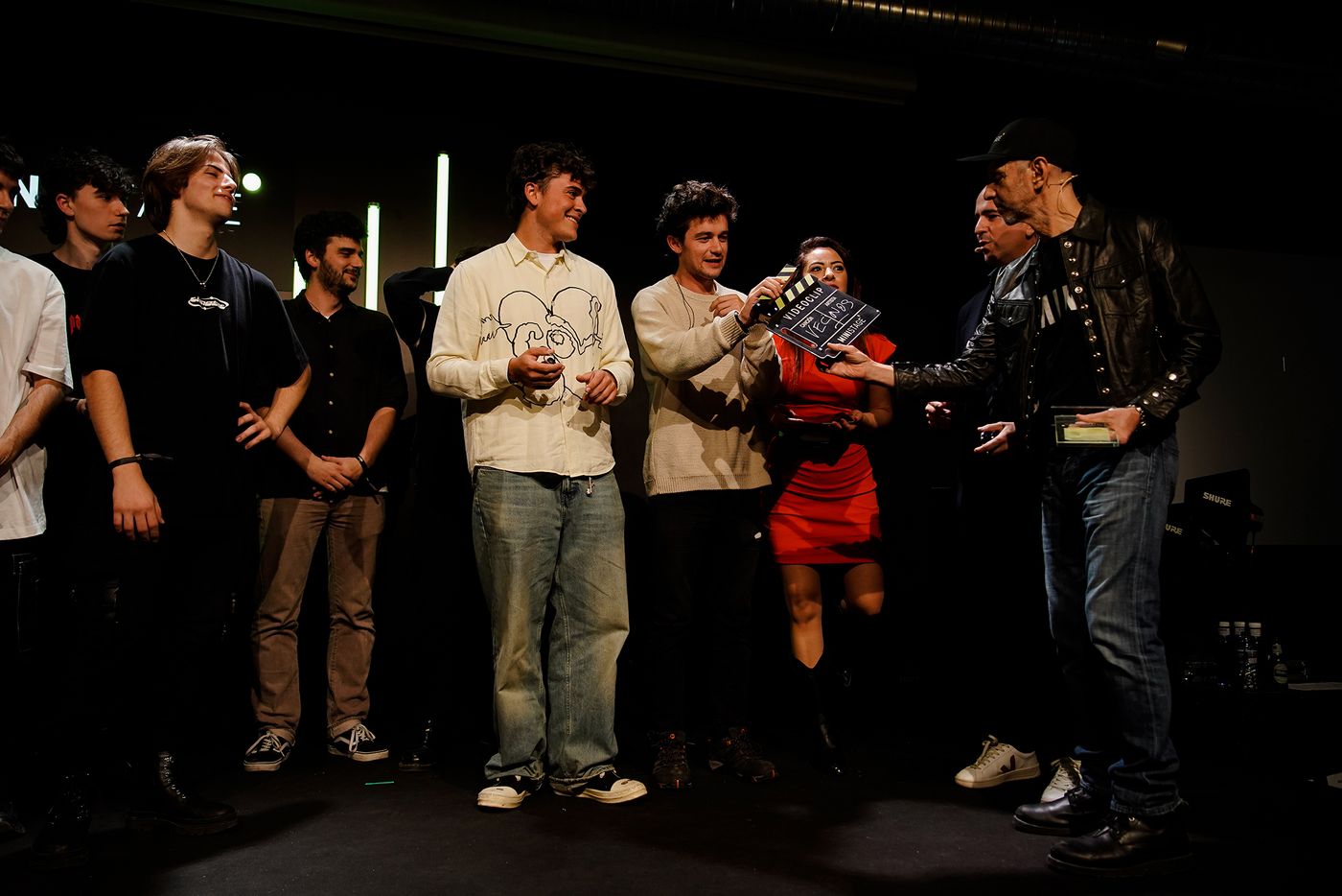 En la entrega del premio.