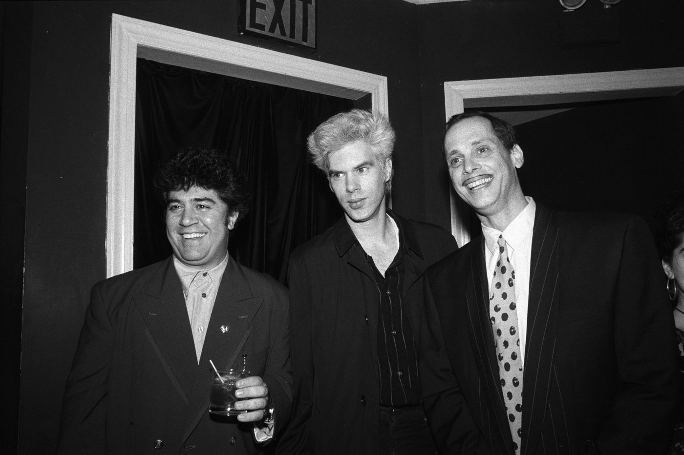 En 1990, en Nueva York, con Pedro Almodóvar y Jim Jarmusch. Foto: Catherine McGann (Getty Images)