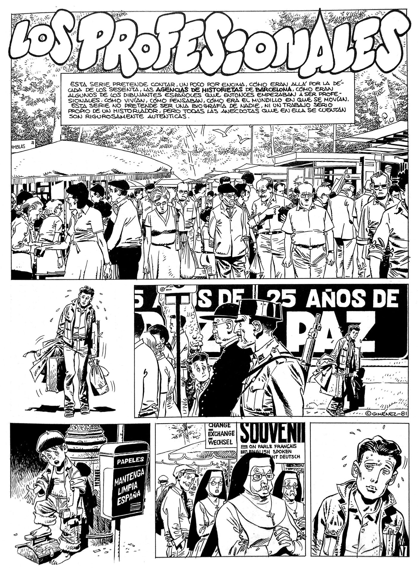 Primera página de “Los profesionales”.