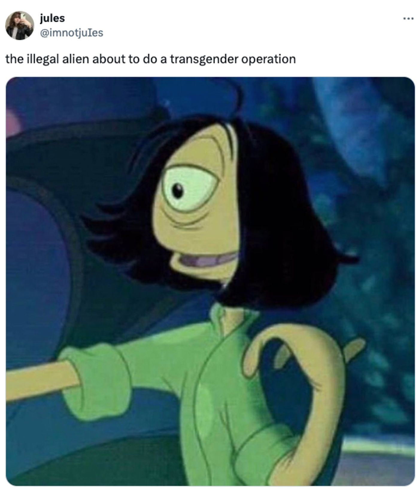 Trans alien.<a href="https://x.com/imnotjuIes/status/1833688050590736822" target="_blank"> Ver tuit </a>