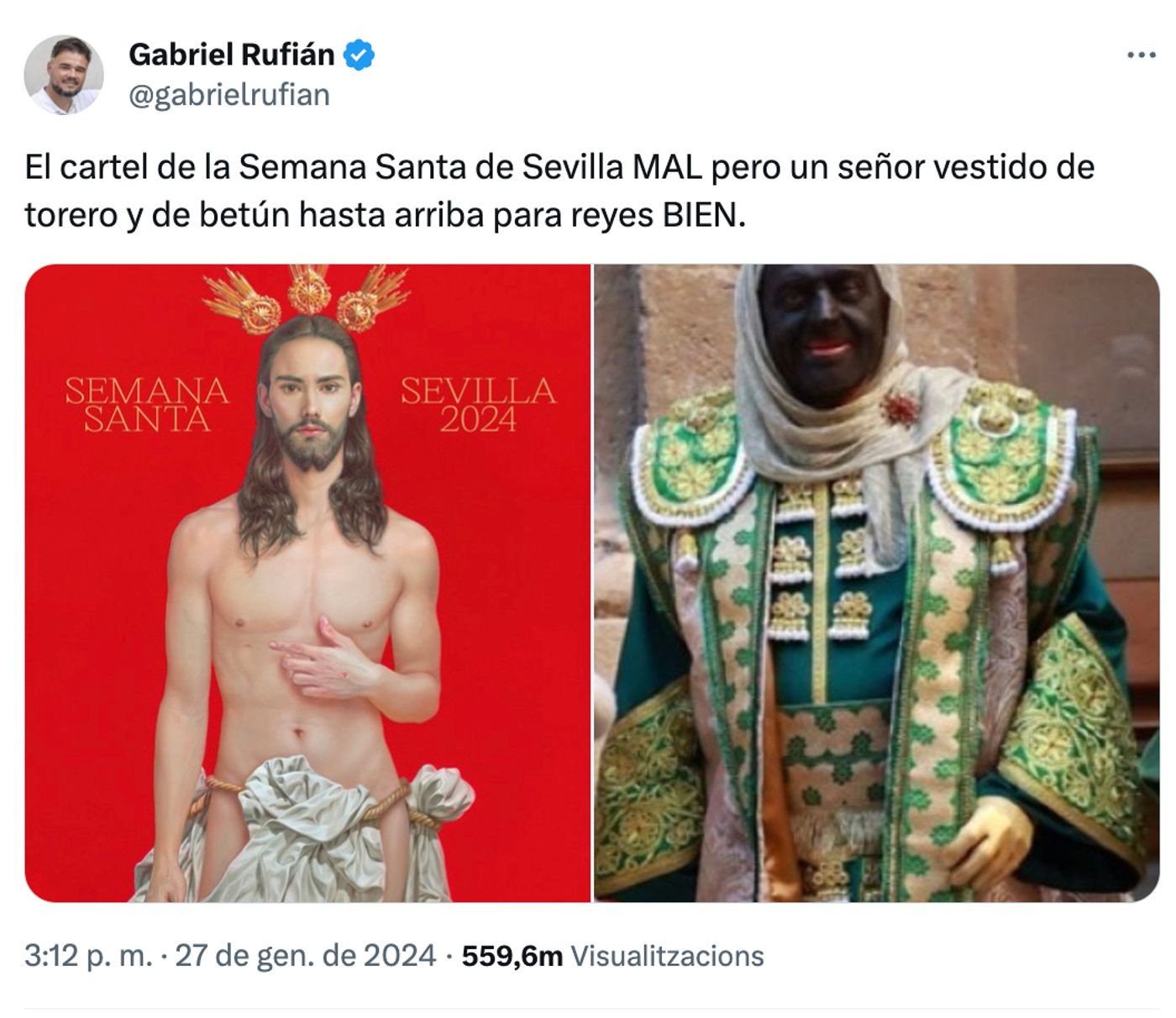 Rufián, siempre tan ocurrente.<a href="https://twitter.com/gabrielrufian/status/1751246770330386443" target="_blank"> Ver tuit </a>