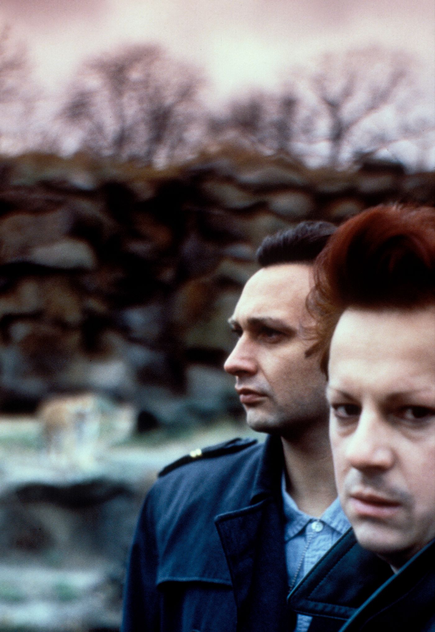 Mallinder y Kirk en 1984: microfonías. Foto: AJ Barratt / Photoshot (Getty Images)