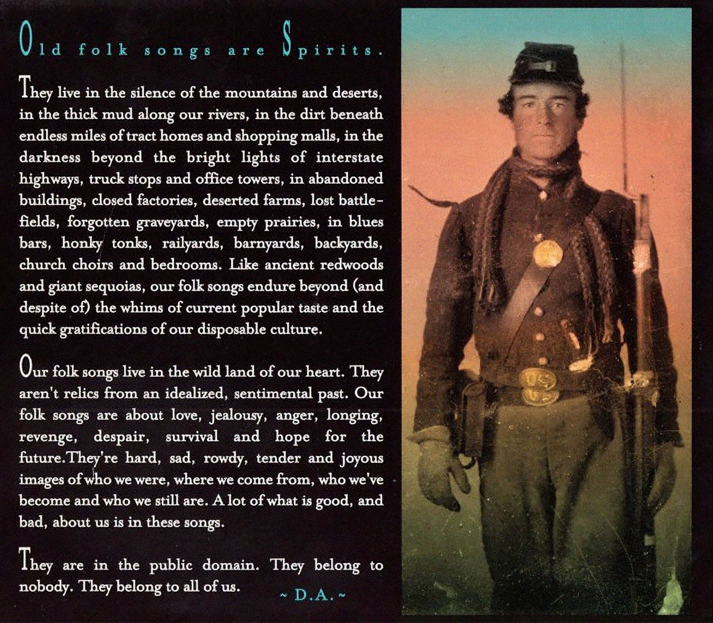 Texto de Dave Alvin en “Public Domain. Songs From The Wild Land” (2001).
