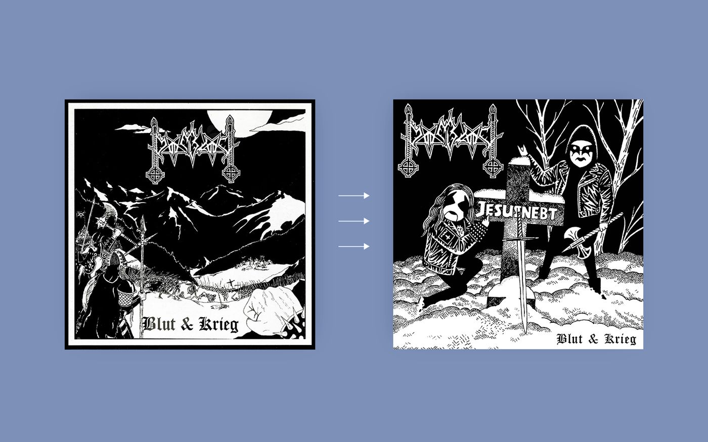 El LP de “Blut & Krieg” (1998) de Moonblood según la particular reinterpretación de Magius.