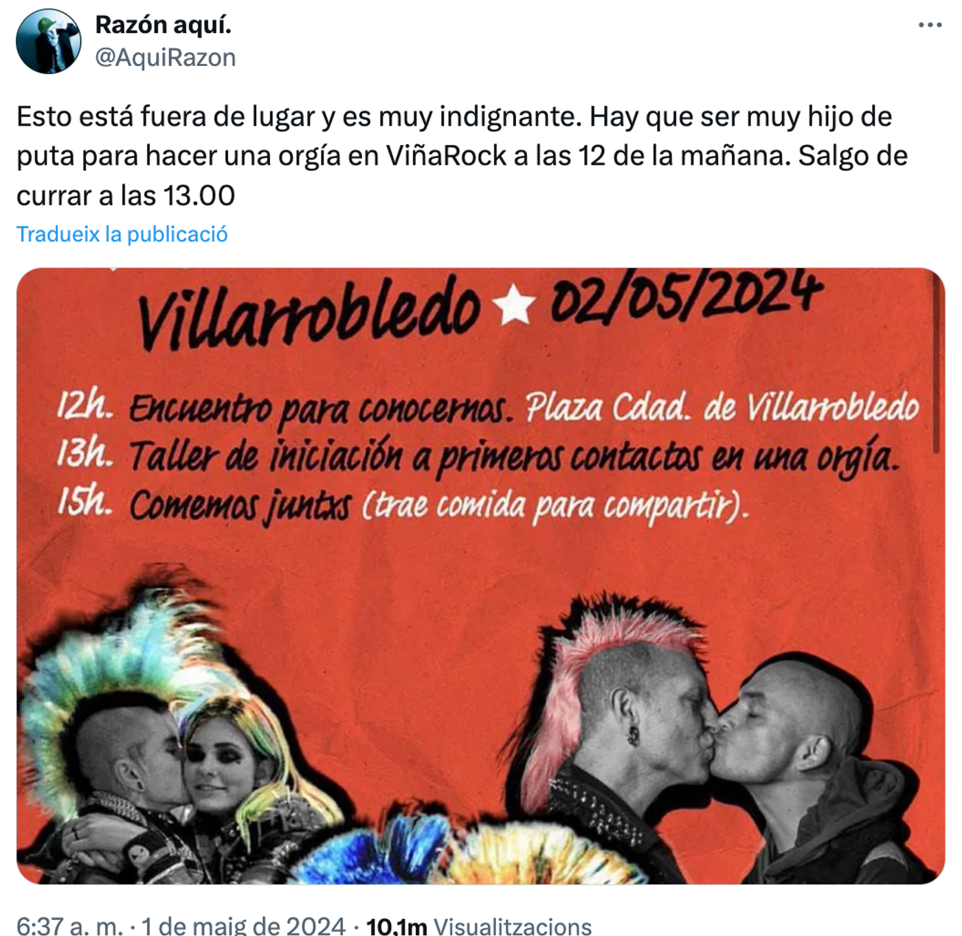 A algunos no le venía del todo bien. <a href="https://twitter.com/AquiRazon/status/1785528999692697901" target="_blank"> Ver tuit </a>