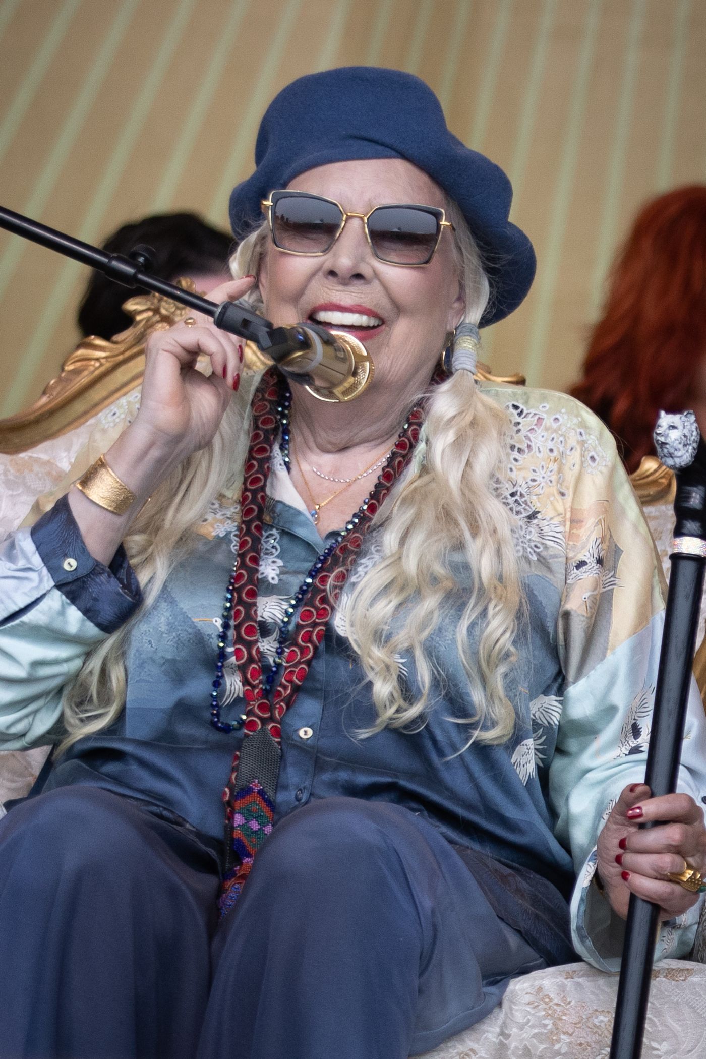 Joni Mitchell actuó en Newport Folk Festival ayer. Foto: Douglas Mason (Getty Images)