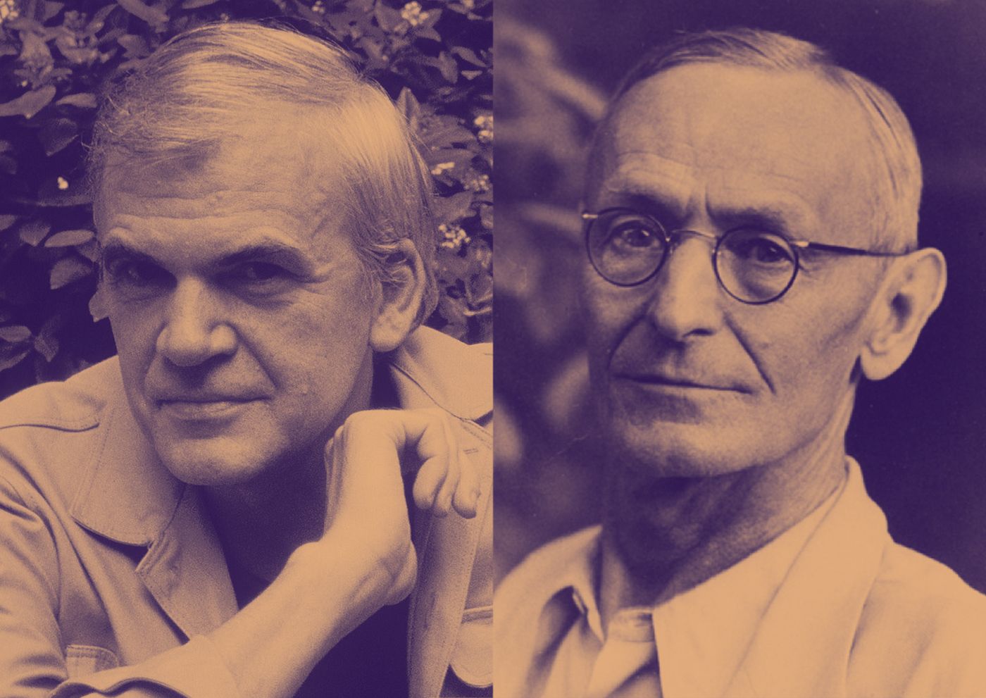 Milan Kundera y Hermann Hesse.