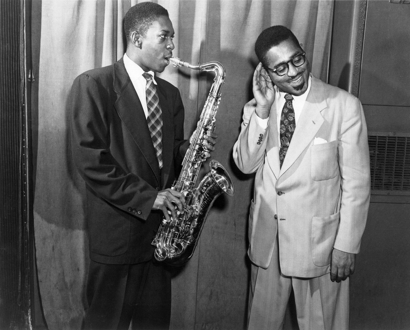 John Coltrane y Dizzy Gillespie, en 1951. Foto: Michael Ochs Archive (Getty Images)