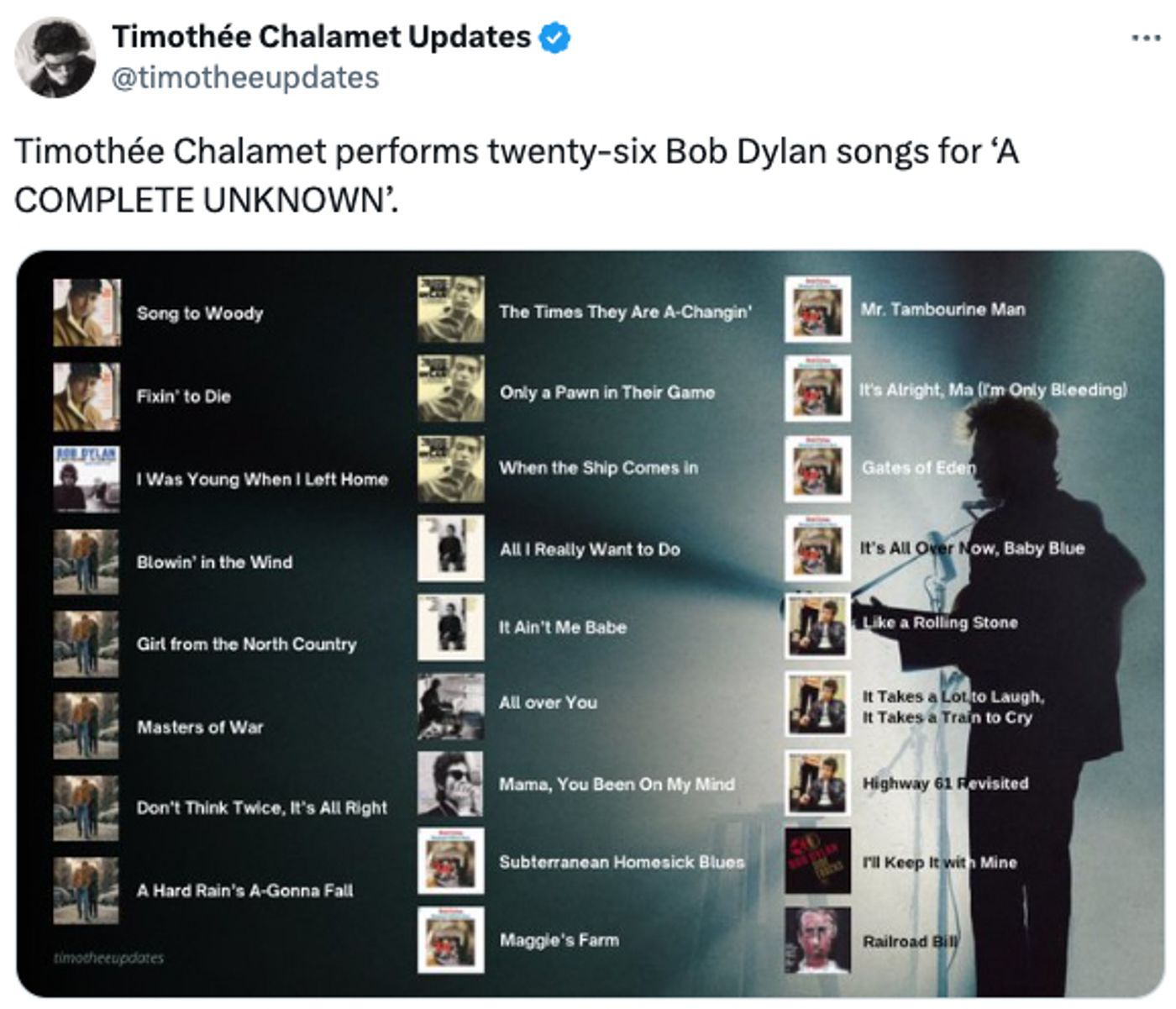Chalamet no se corta: atrevido y convincente.<a href="https://x.com/timotheeupdates/status/1864449026621309274" target="_blank"> Ver tuit </a>