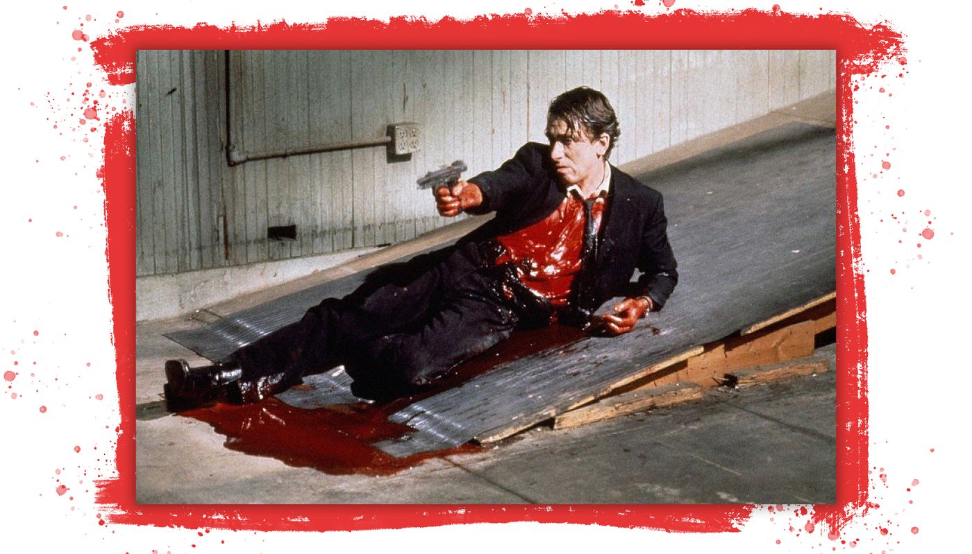“Quería mostrar realmente el dolor y la sangre de una persona herida en el estómago”, dijo Tarantino.