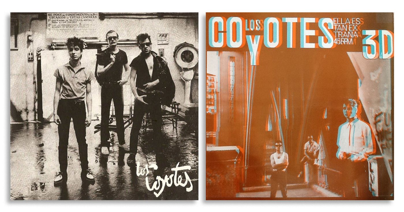 Los Coyotes más psychobillys: el single “Extraño corte de pelo” (1982) y el maxisingle “Ella es tan extraña” (1983).