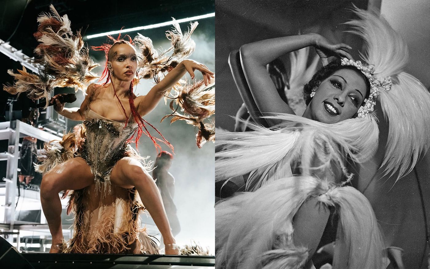FKA Twigs, amor por Josephine Baker. Fotos: Michael Drummond / Gaston Paris (Getty Images)