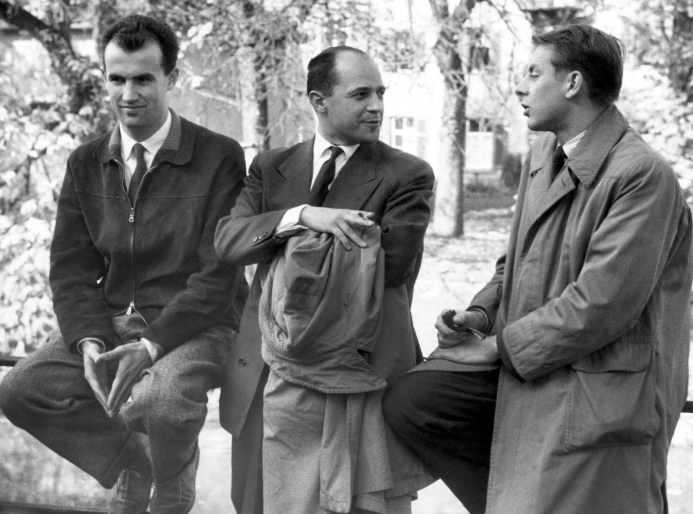 Constelación de genios: Luigi Nono, Pierre Boulez y Karlheinz Stockhausen, en 1957. Foto: SWR