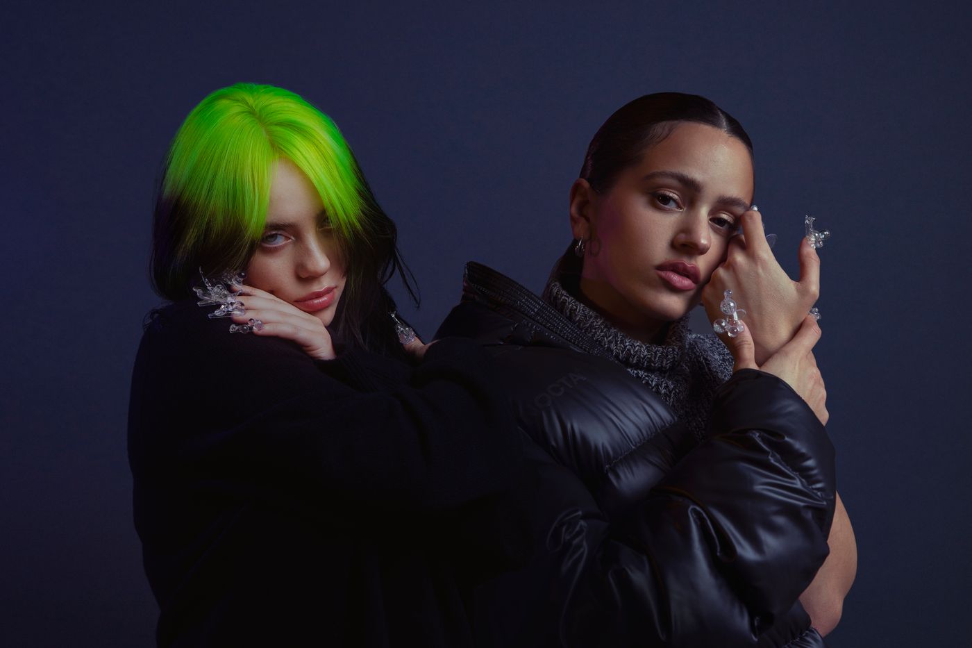 Billie Eilish y Rosalía. Foto: Matty Vogel & Zhamak Fullad.