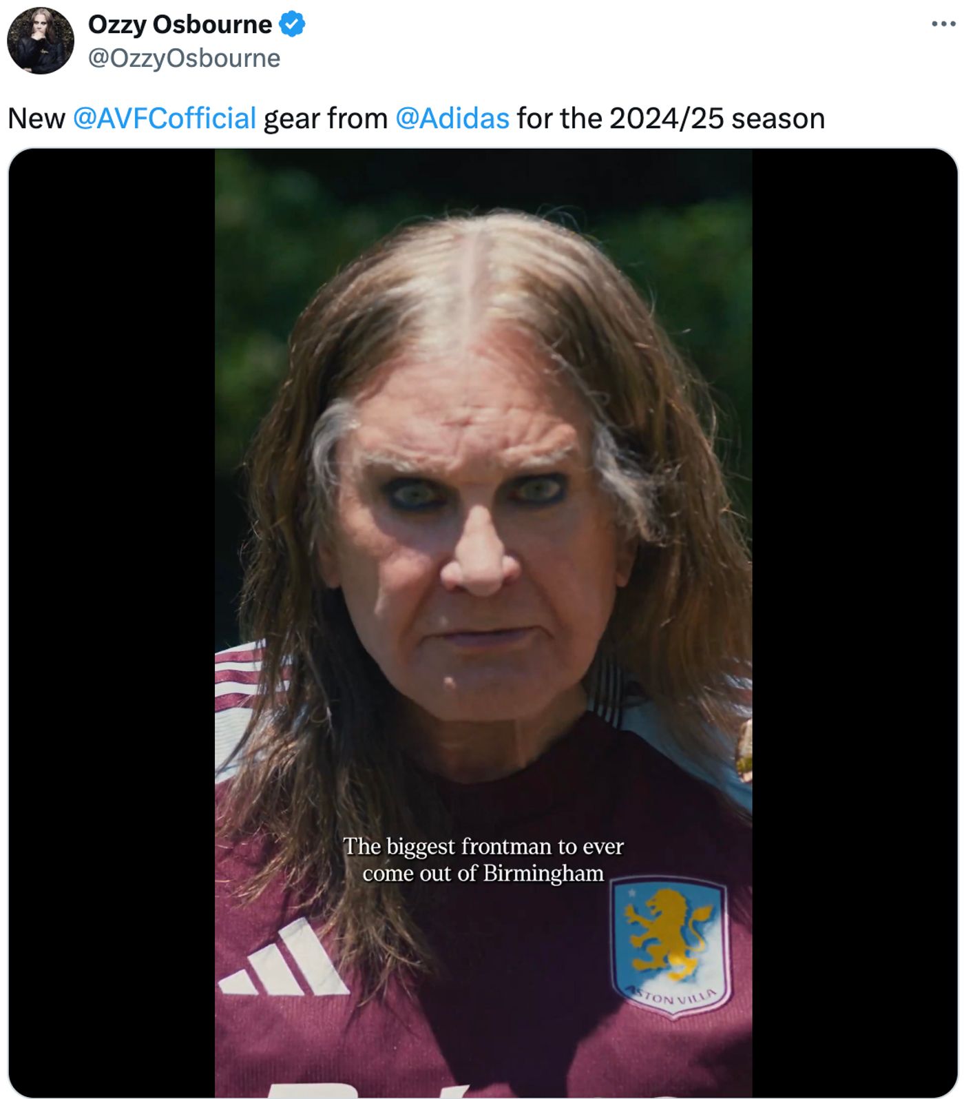 Birmingham, cuna de Ozzy y del Aston Villa.<a href="https://x.com/OzzyOsbourne/status/1815756875952226674" target="_blank"> Ver tuit </a>