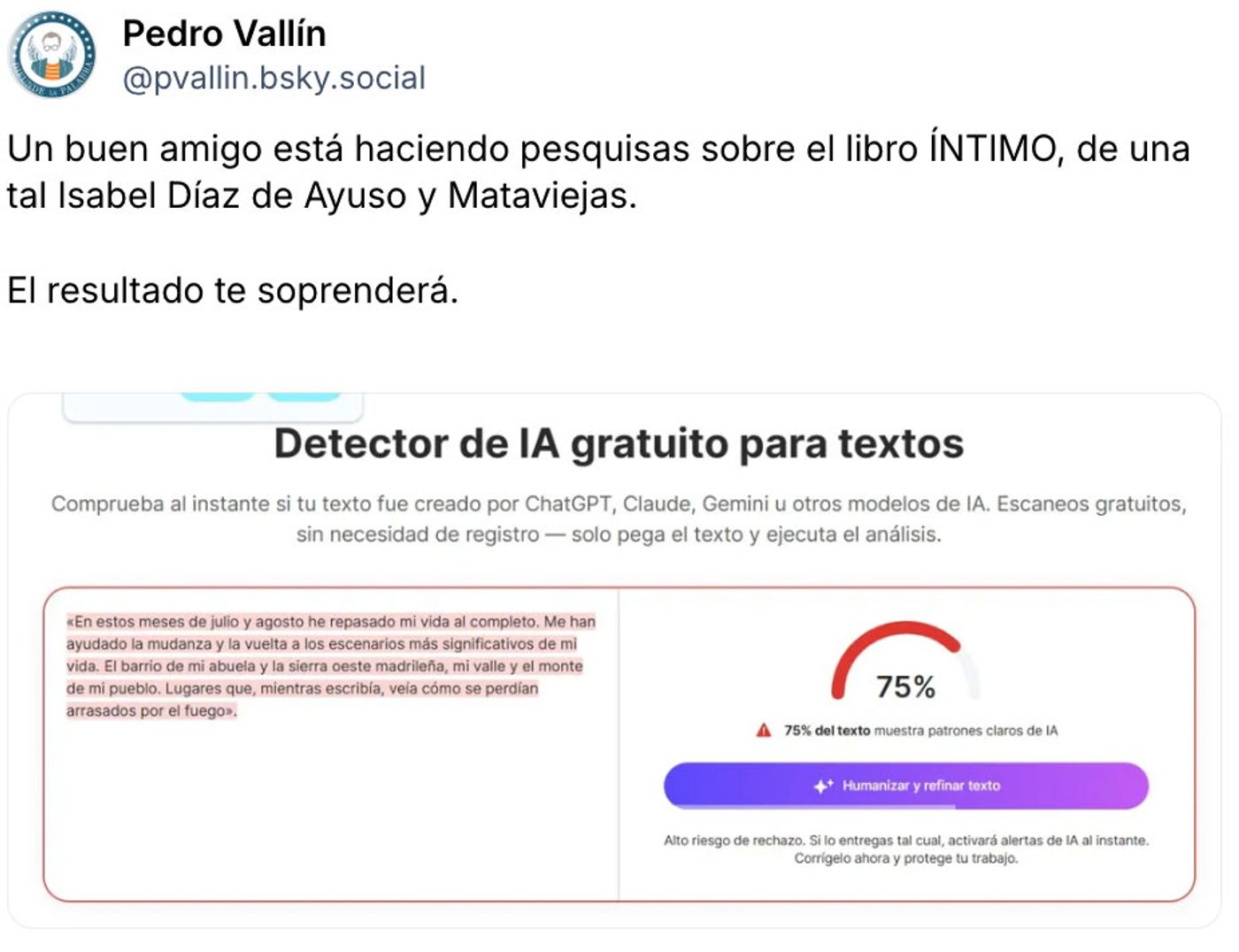 Íntimamente... <a href="https://bsky.app/profile/pvallin.bsky.social/post/3mxrka5scdk2m" target="_blank"> Ver post </a>