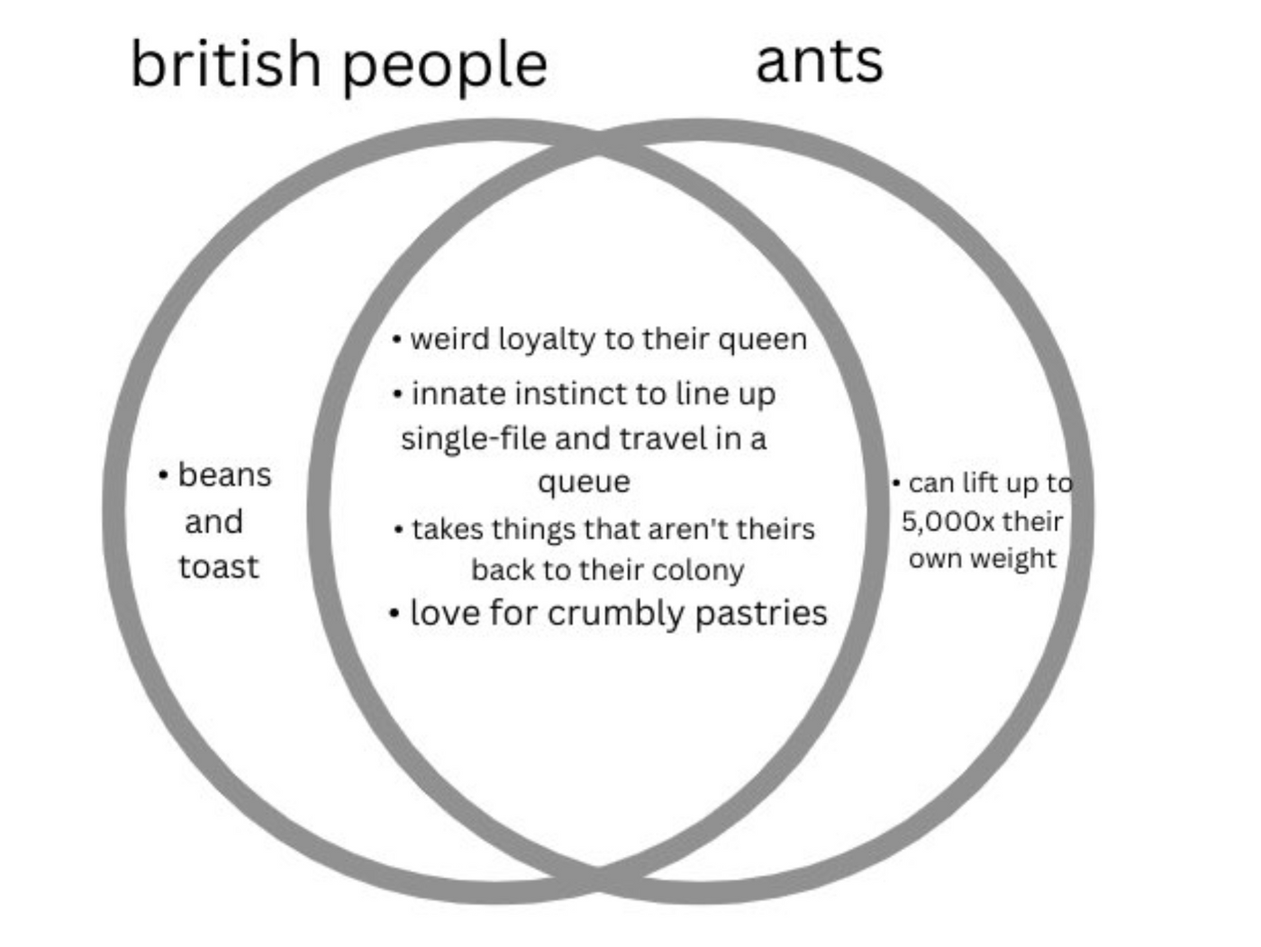 Las hormigas y los británicos, casi una misma cosa.
