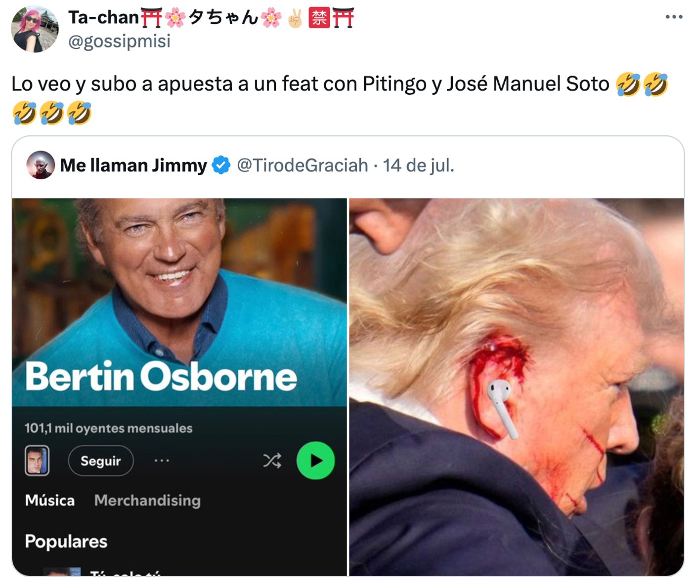 Daños colaterales.<a href="https://x.com/gossipmisi/status/1812510538691219831" target="_blank"> Ver tuit </a>