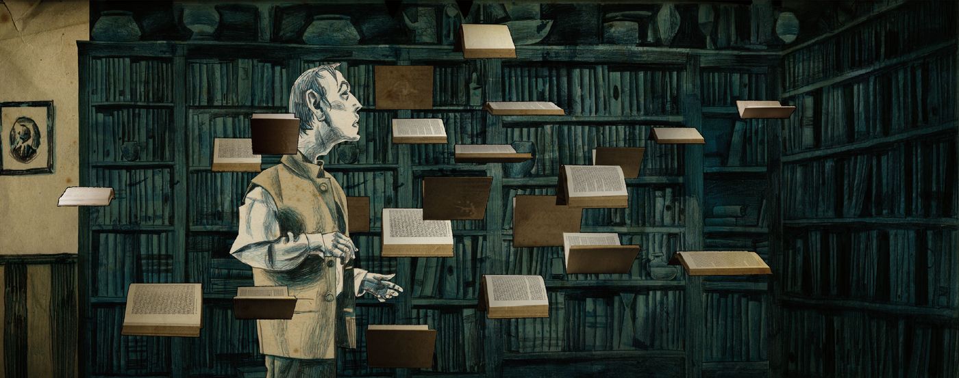 Páginas infinitas. Ilustración: Raptor™ & © 2021 Dave McKean
