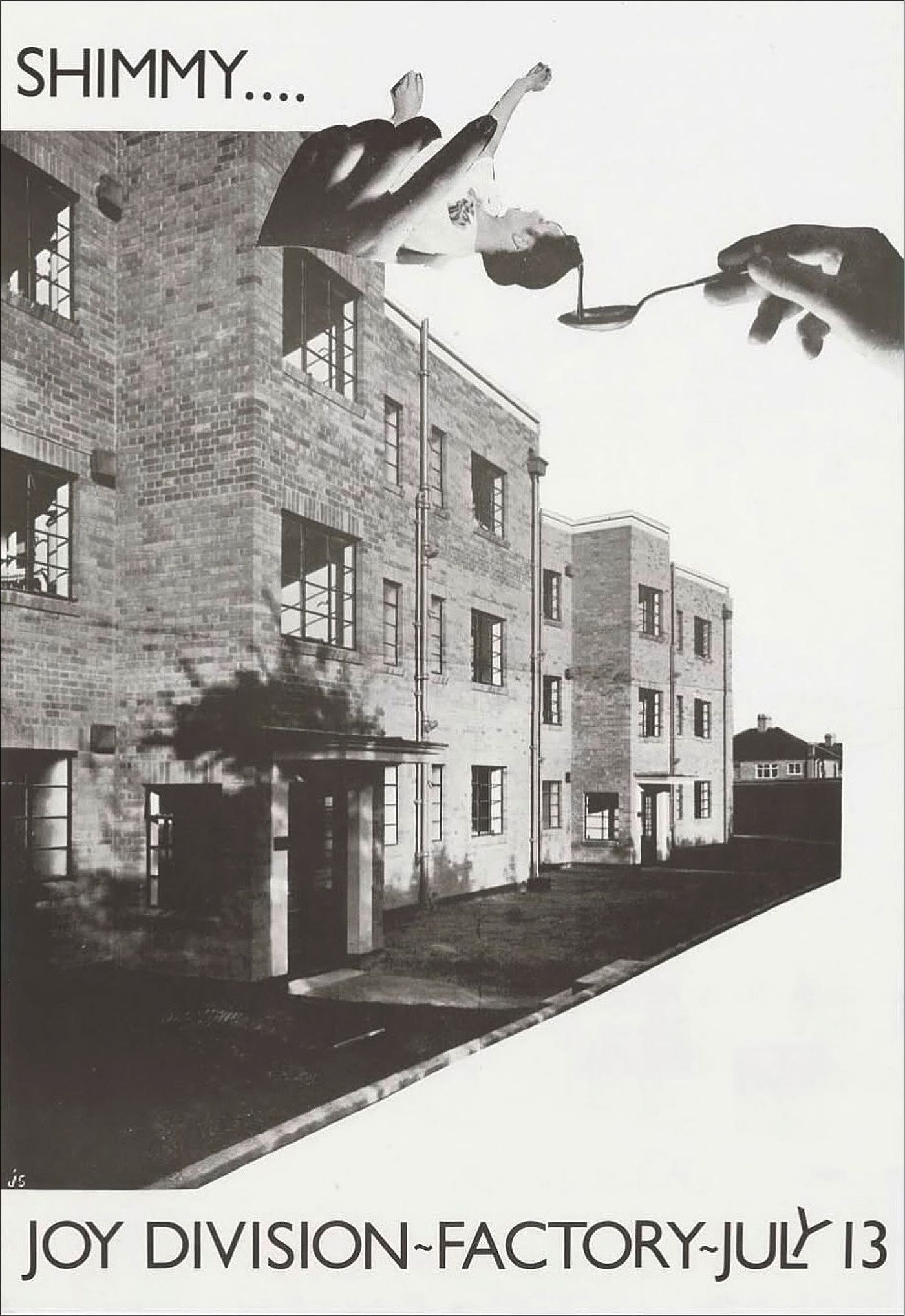 Anuncio de la actuación de Joy Division en The Factory el 13 de julio de 1979. Póster: Jon Savage
