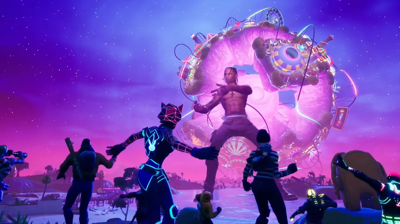 Fotograma del evento “Astronomical” de Travis Scott. Foto: Travis Scott y Fortnite para Epic Games