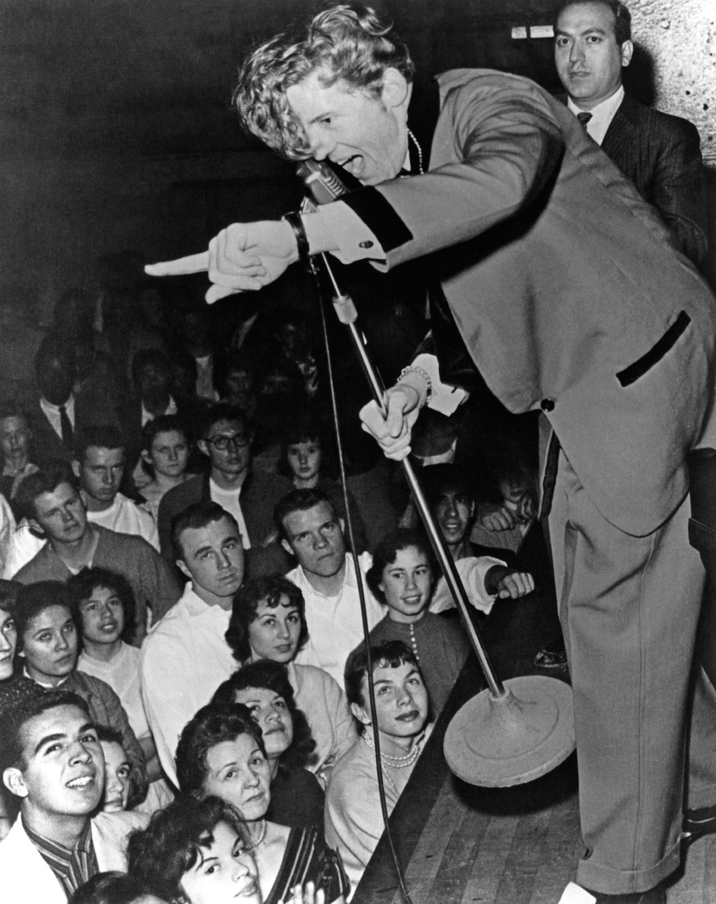 Jerry Lee Lewis, en directo, en 1957, en Los Ángeles. Foto: Michael Ochs Archive (Getty Images)