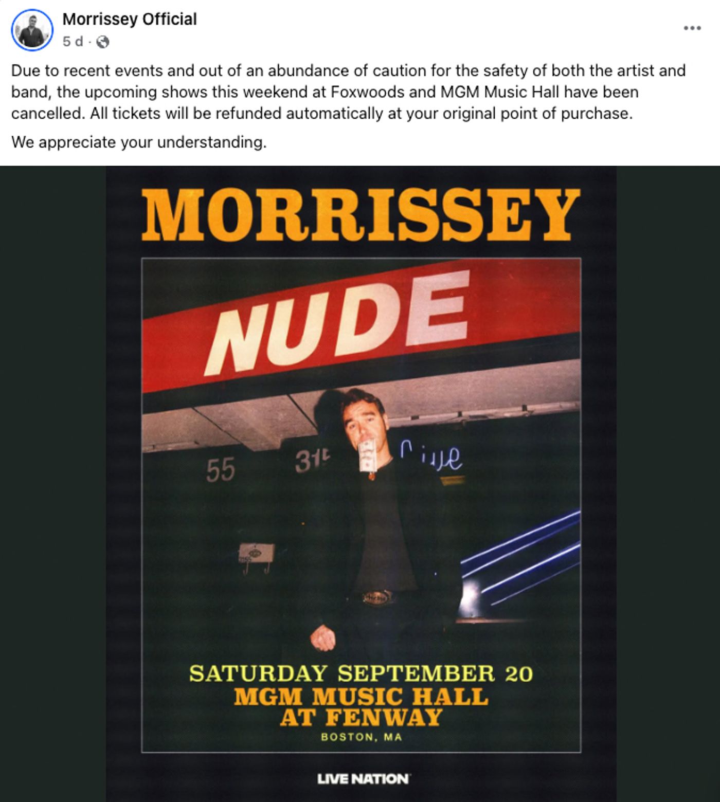 Quién te ha visto y quién te ve.<a href="https://www.facebook.com/Morrissey" target="_blank"> Ver post </a>