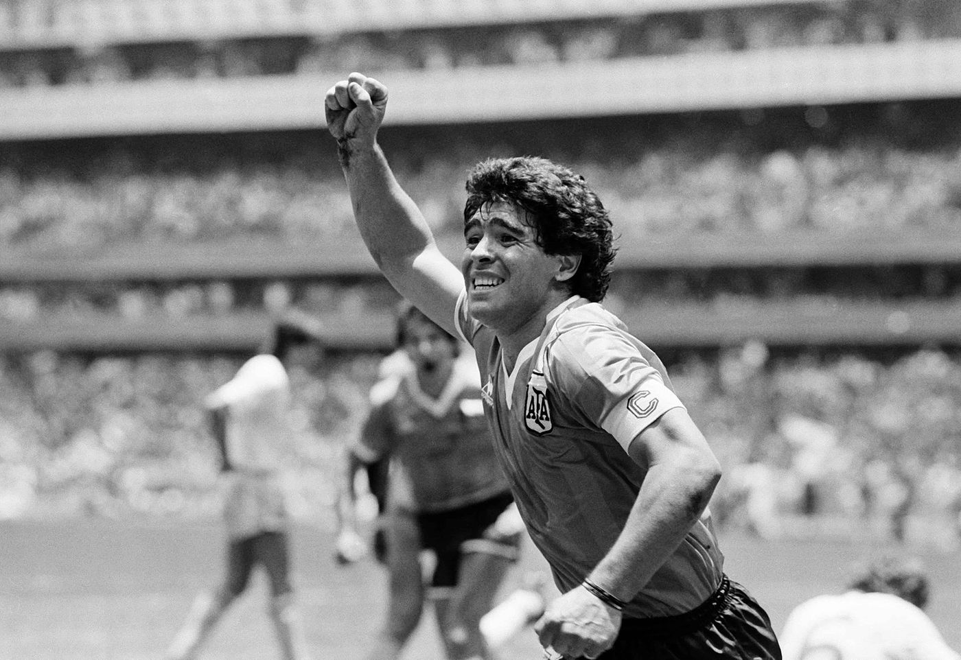 El puño del hombre, la mano de Dios, en México 86. Foto: Bob Thomas (Getty Images)