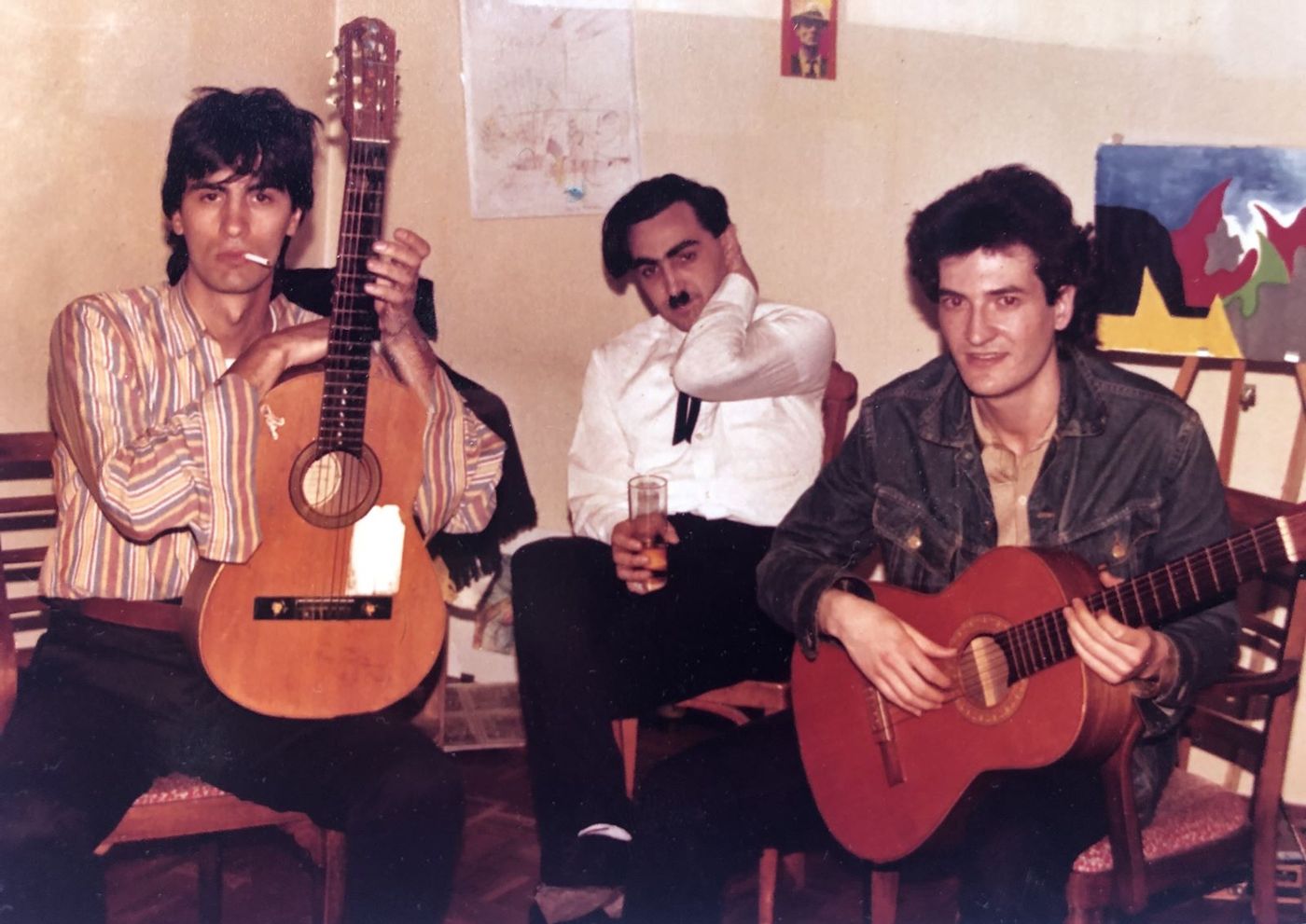 Glutamato en 1984: Jacinto Golderos, Iñaki Fernández y Patacho. Foto: Luis Ramón García del Pomar