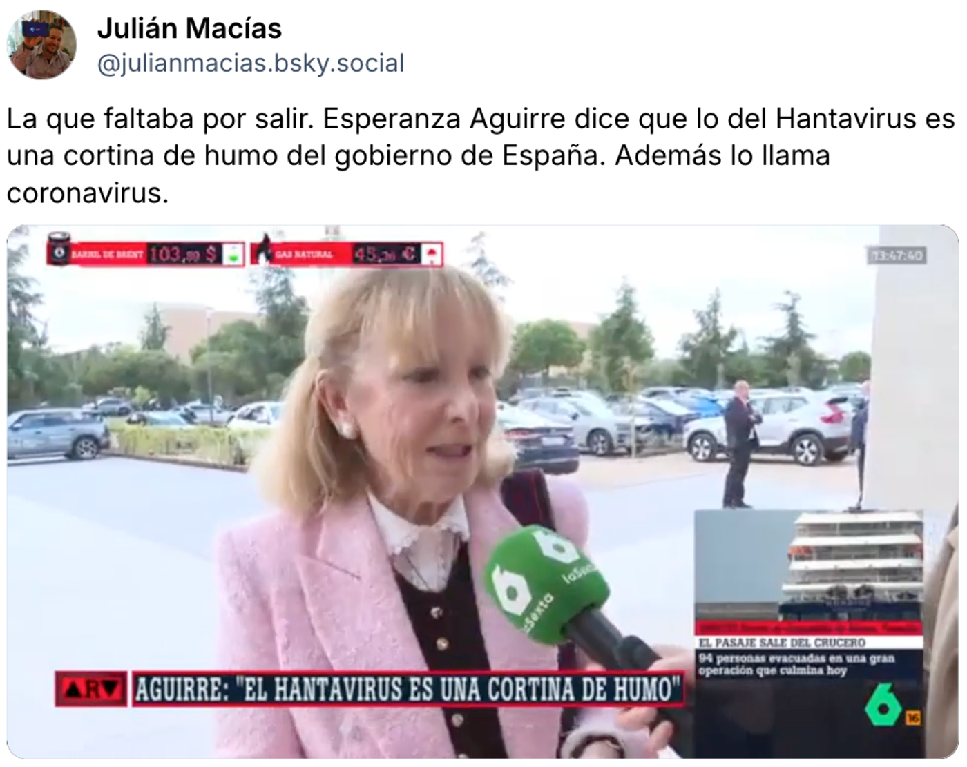 La culpa la tienen los que le ponen micro a esta gente. <a href="https://bsky.app/profile/julianmacias.bsky.social/post/3mllib7f33c2f" target="_blank"> Ver post </a>