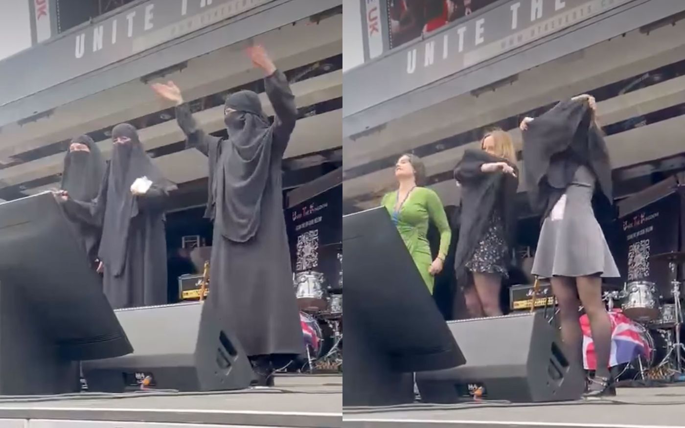Las secuaces de Tommy Robinson. <a href="https://www.instagram.com/reels/DYc0HmJit6r/" target="_blank"> Ver post </a>