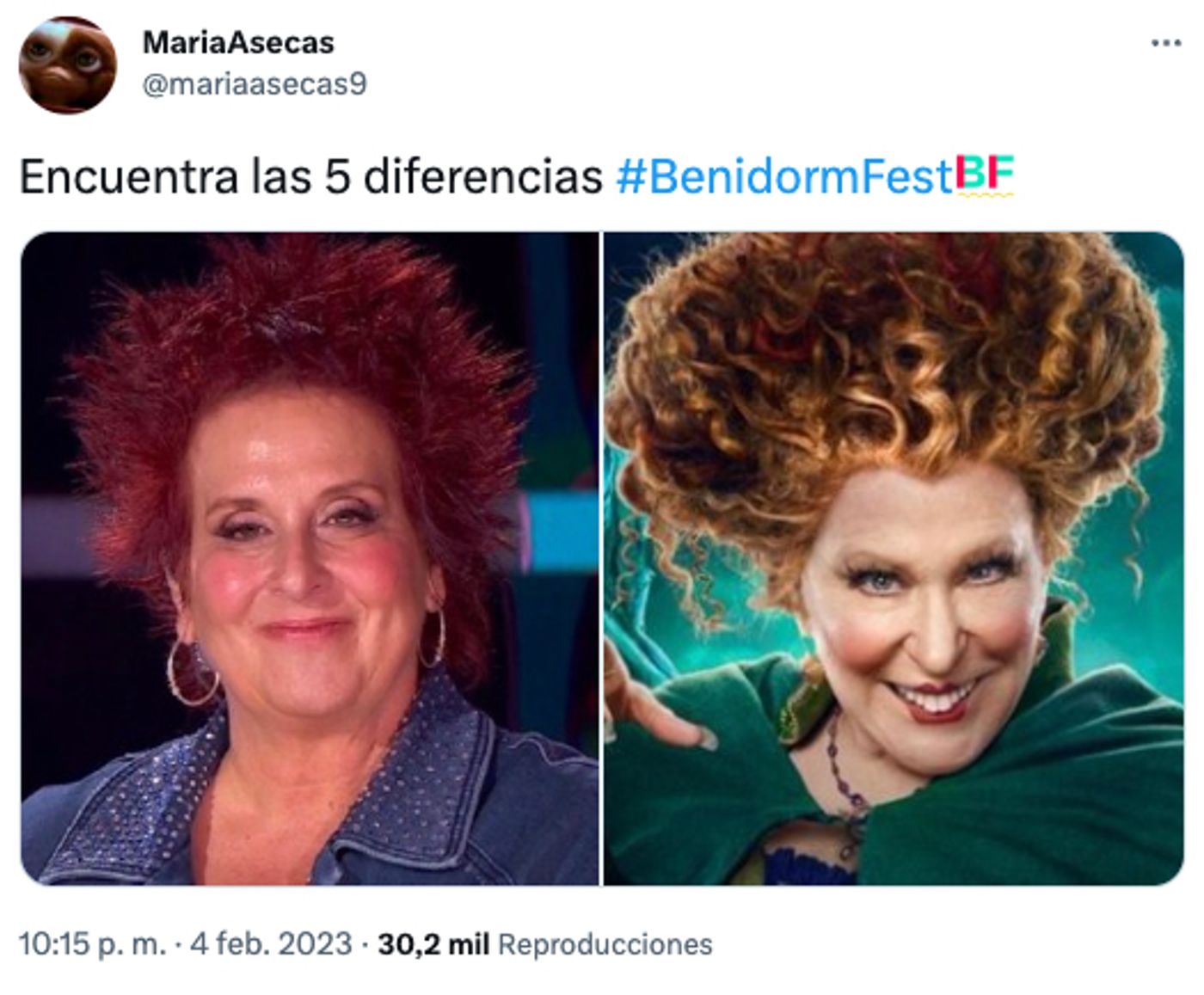 Parecidos razonables.<a href="https://twitter.com/mariaasecas9/status/1621980716971036672" target="_blank"> Ver tuit </a>