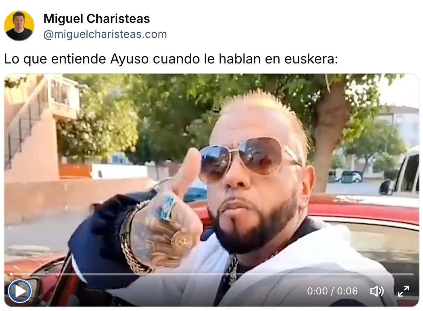 Esto es lo que Ayuso escucha cuando le hablan en euskera.<a href="https://bsky.app/profile/miguelcharisteas.com/post/3m22lu7lmss22" target="_blank"> Ver post </a>