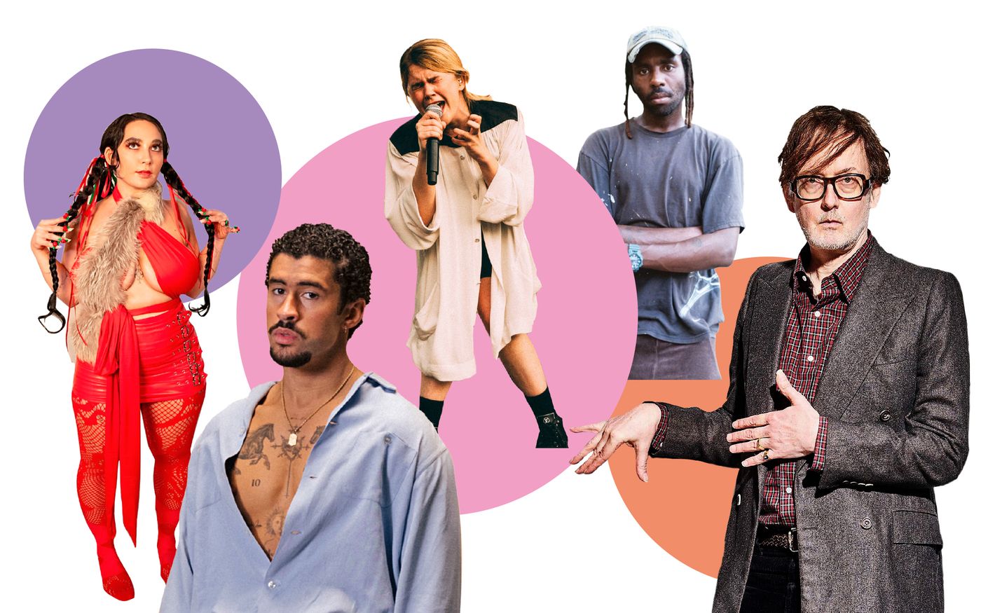  DJ Haram / Bad Bunny /  Zaho de Sagazan. Foto: Sergio Albert / Blood Orange / Pulp. Foto: Tom Jackson