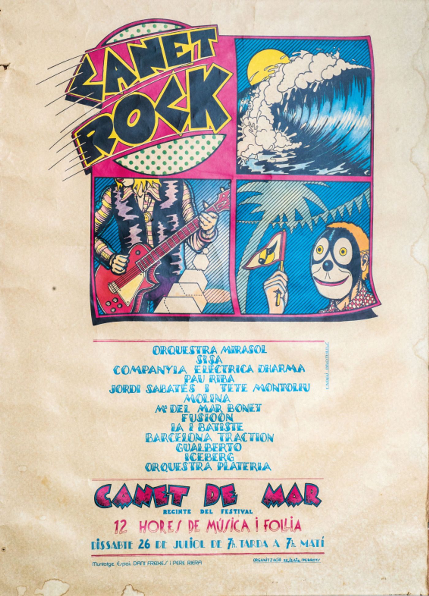 Cartel Canet Rock 1975 (anunciado Sisa, que no pudo tocar por prohibición gubernamental).
