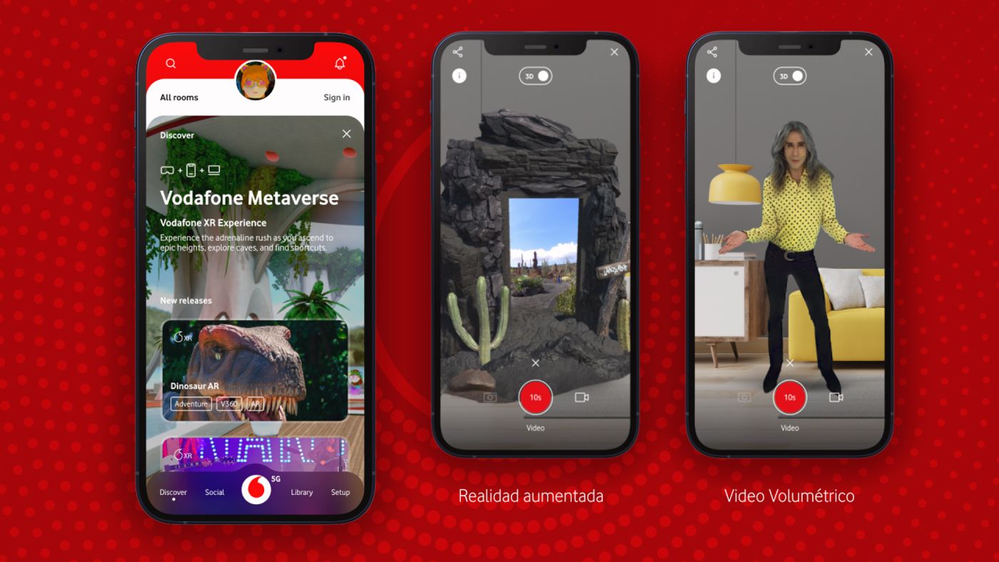 Un Mario Vaquerizo en holograma para echarte fotos con él. Foto: Vodafone y Virtual Voyagers