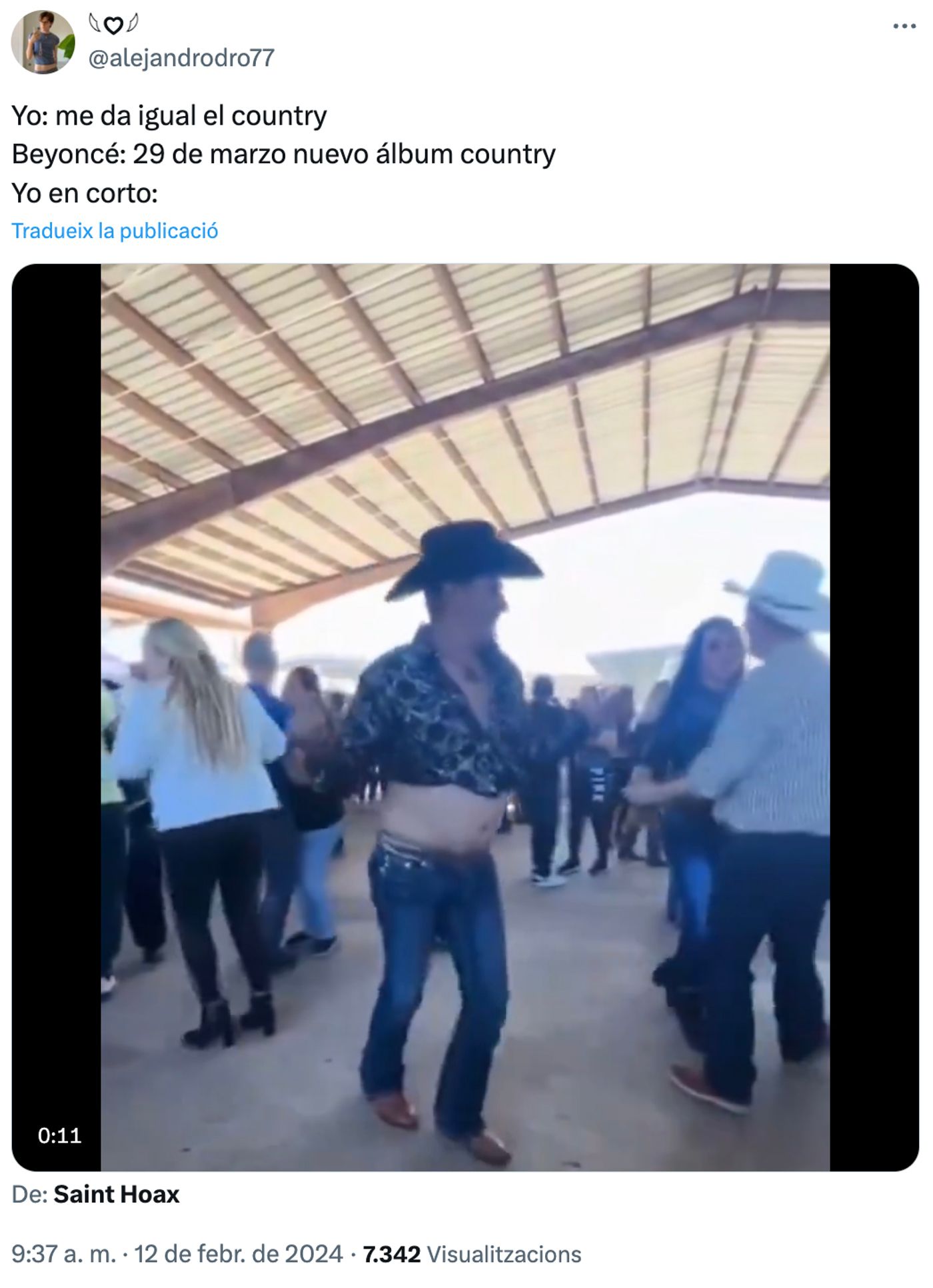 Bailar o... perder la dignidad.<a href="https://twitter.com/alejandrodro77/status/1756960750491377948" target="_blank"> Ver tuit </a>