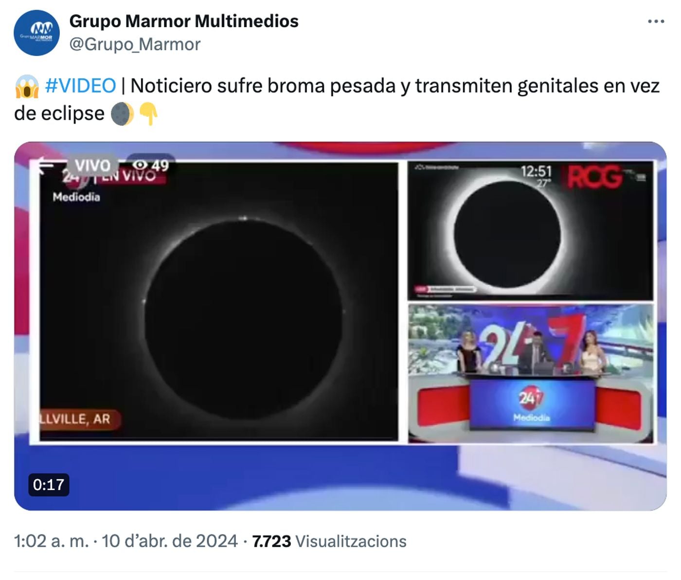 Verlo para creerlo.<a href="https://twitter.com/Grupo_Marmor/status/1777834429395632491" target="_blank"> Ver tuit </a>