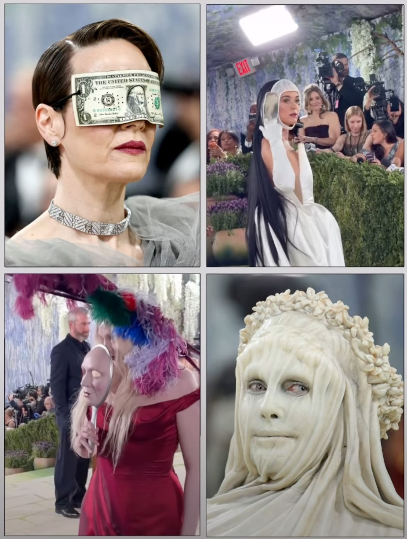 Por ejemplo, Sarah Paulson ocultando sus ojos con un billete.... <a href="https://www.instagram.com/reels/DX8AY2JvrYp/" target="_blank"> Ver post </a>
