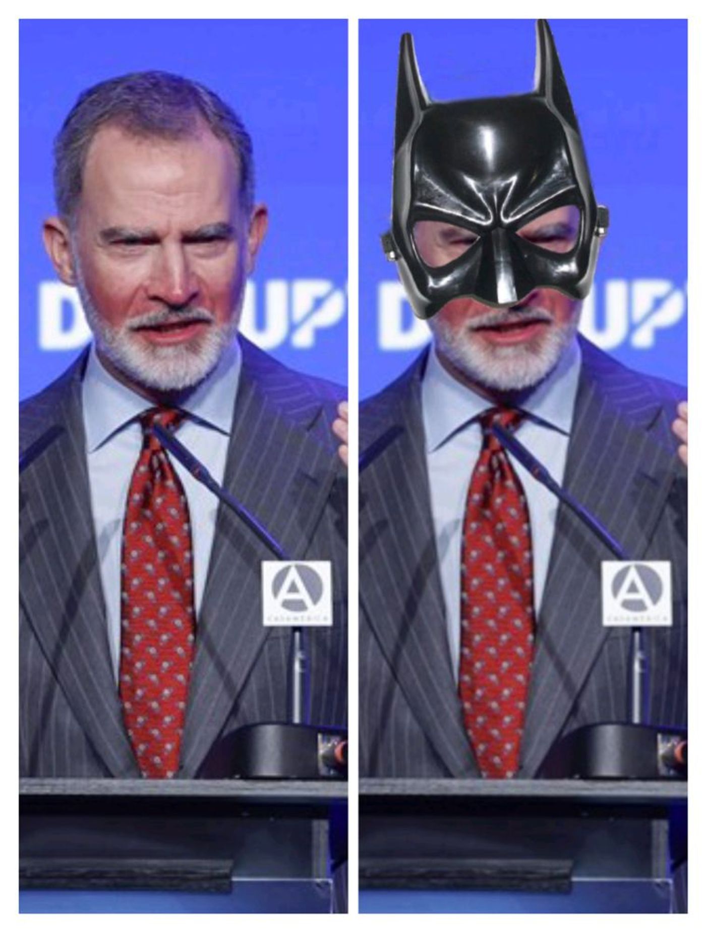Reflexionemos: “Nunca nadie ha visto a Felipe VI y a Batman juntos en la misma habitación”.<a href="https://bsky.app/profile/elosqar.bsky.social/post/3lloij3vc722s" target="_blank"> Ver post </a>
