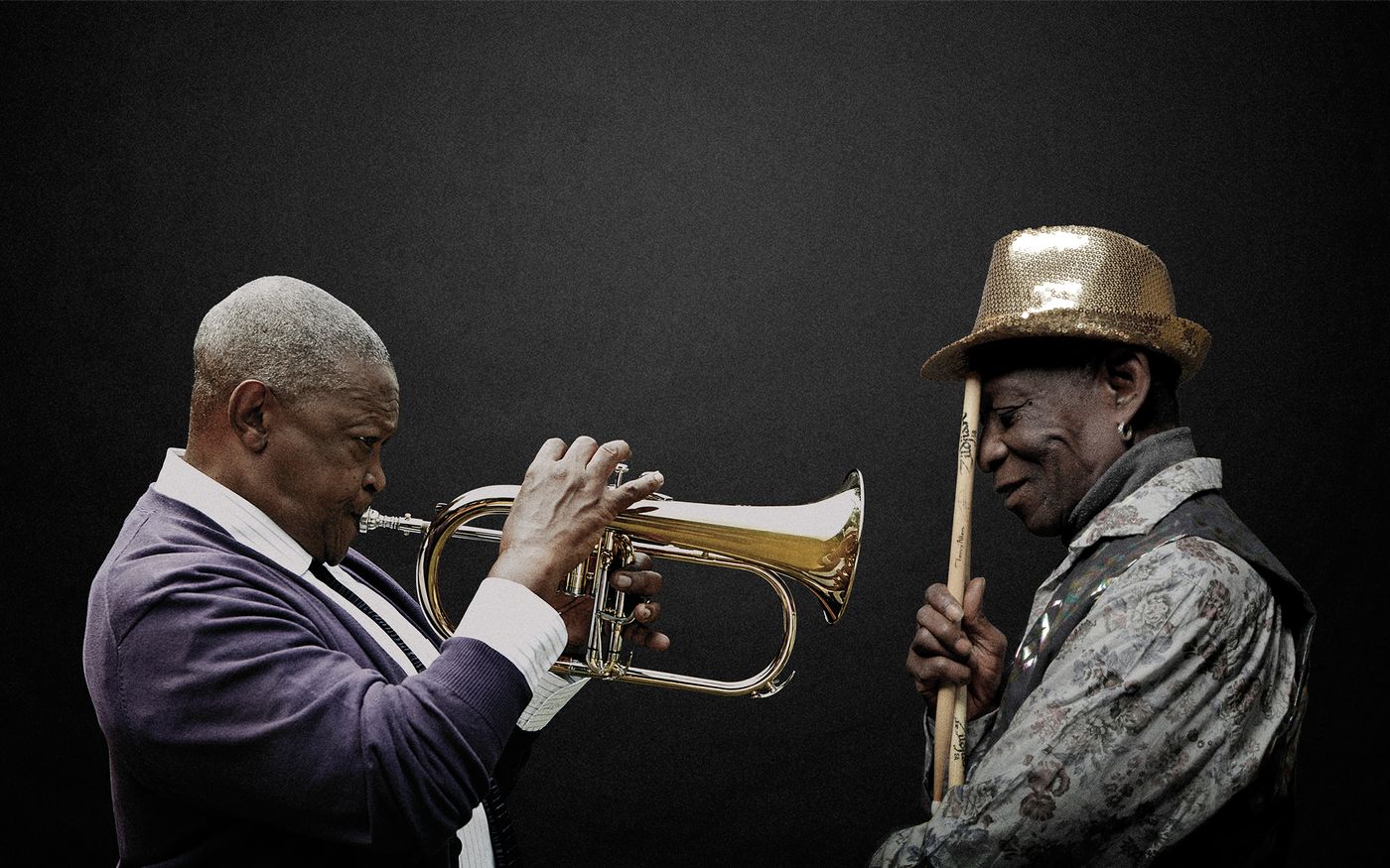 Hugh Masekela & Tony Allen: encuentro gigante. Foto: Brett Rubin & Bernard Benant