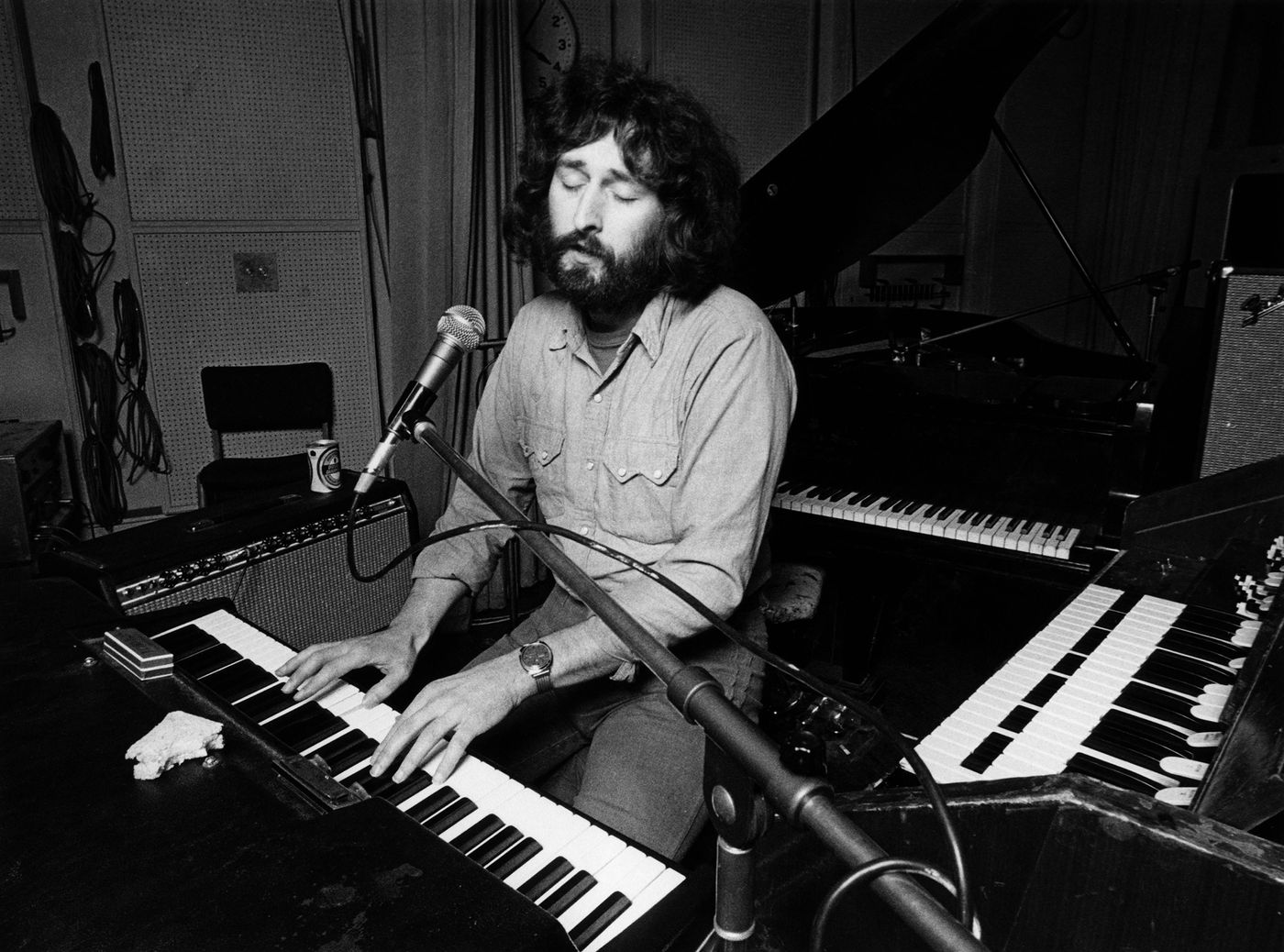 Rick Davies, en 1974: “Crime In The Century” (Supertramp). Foto: Fin Costello (Getty Images)