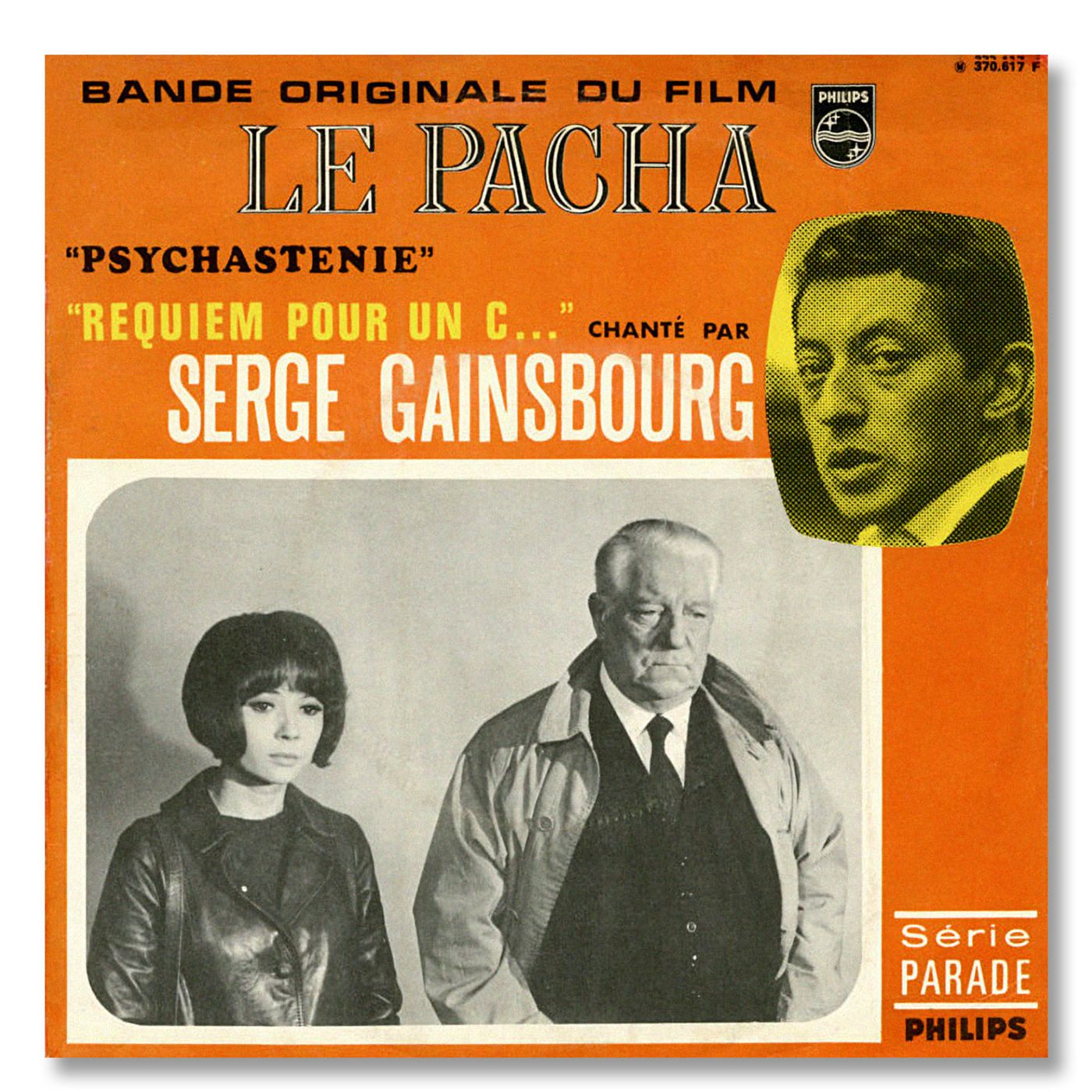 El single de la canción de la película: Dany Carrel y Jean Gabin en “Le pacha”.