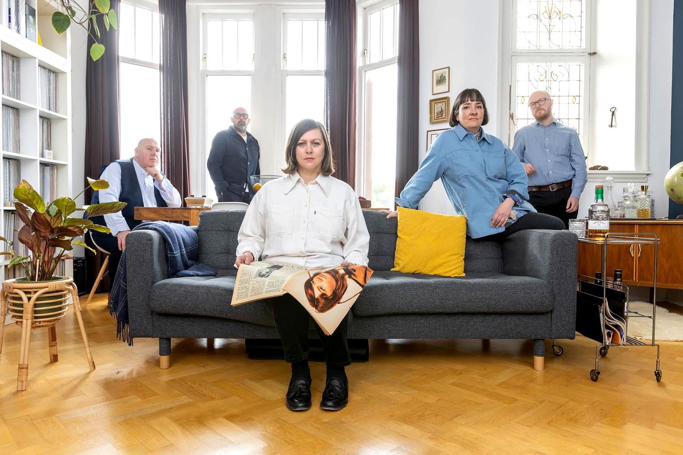 Camera Obscura hoy: Gavin Dunbar, Kenny McKeeve, Tracyanne Campbell, Dona Maciocia y Lee Thomson. Foto: Robert Perry