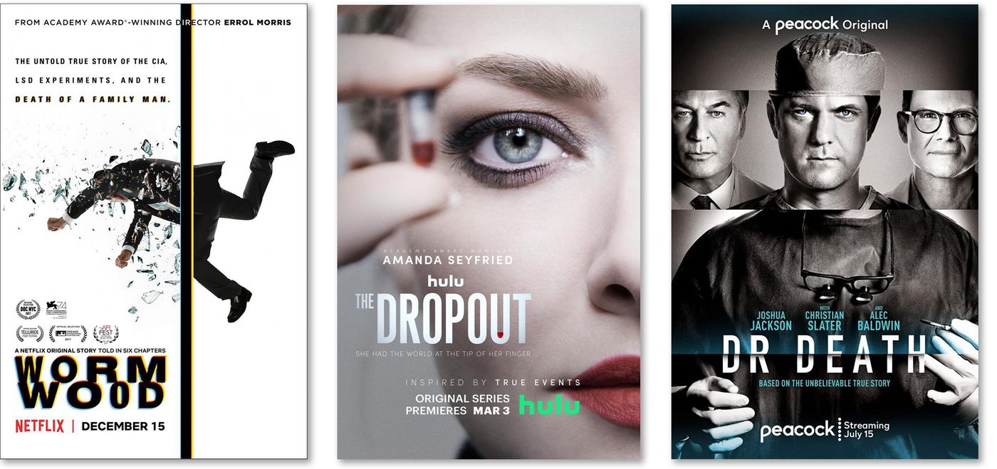 “Wormwood”, “The Dropout. Auge y caída de Elizabeth Holmes” y “Dr. Death”: pasajes luctuosos desde la ficción.